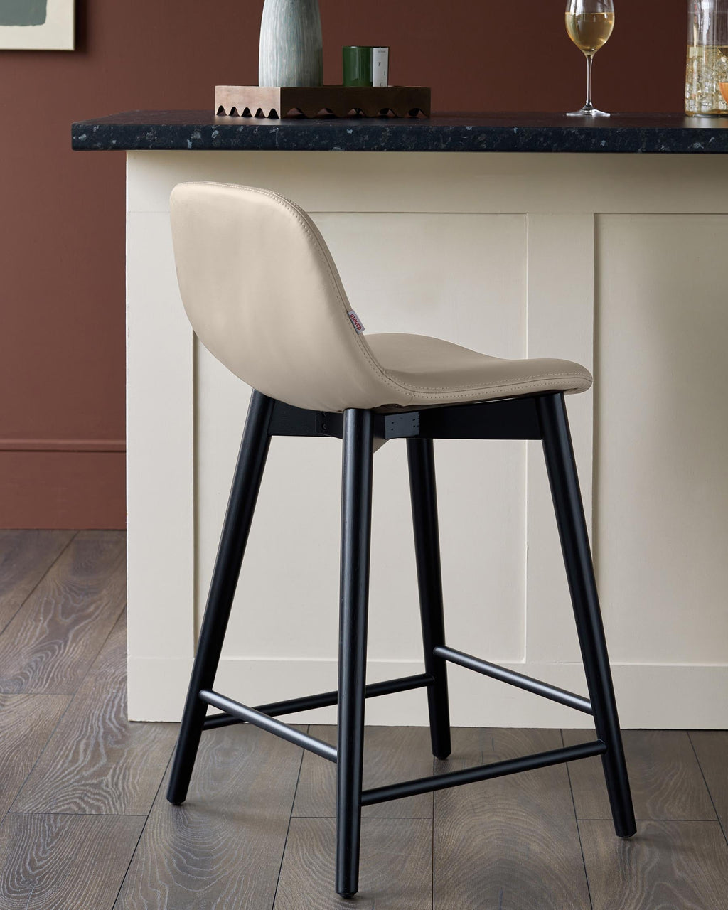 Tabouret de bar Hudson en cuir naturel