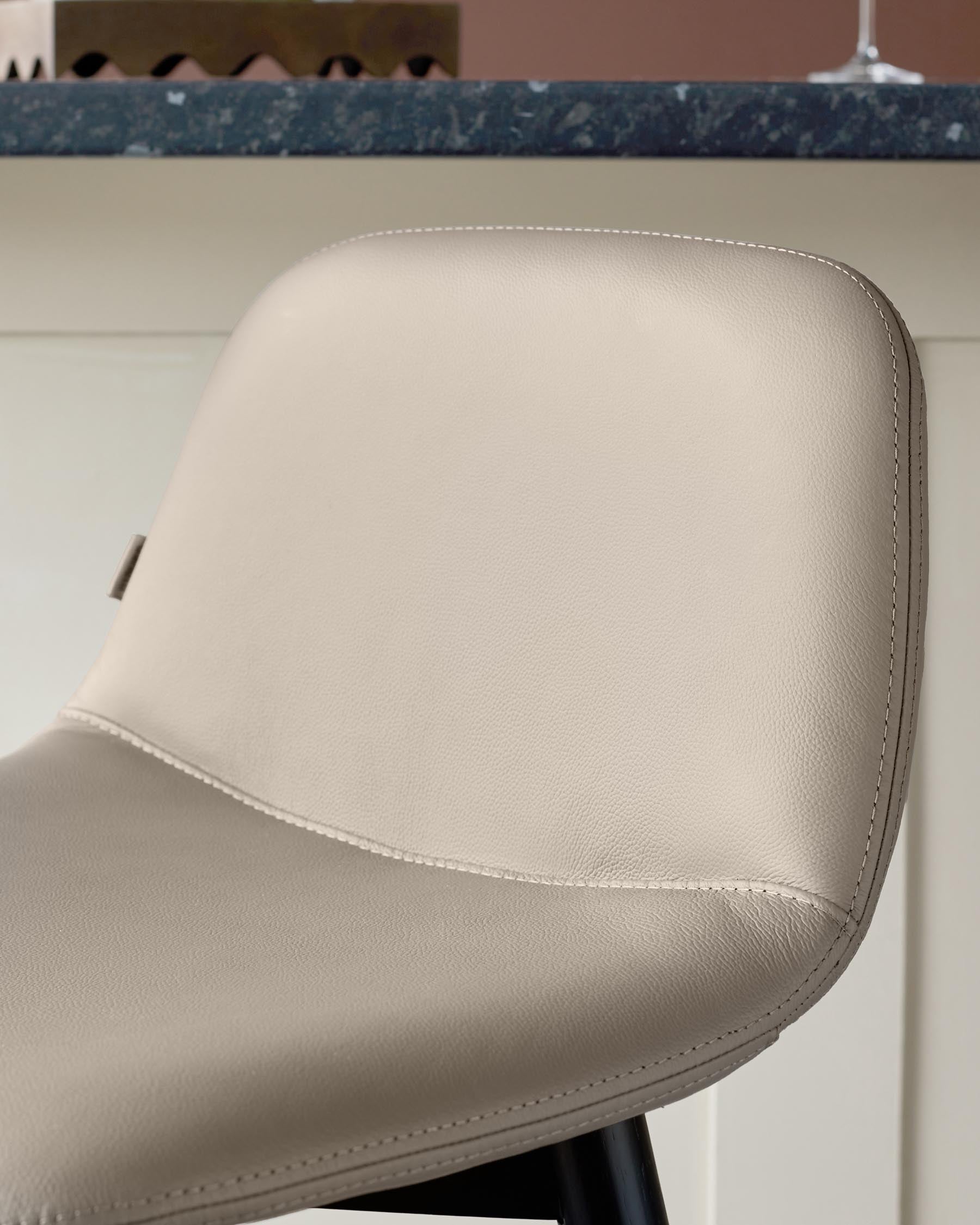 Tabouret de bar Hudson en cuir naturel