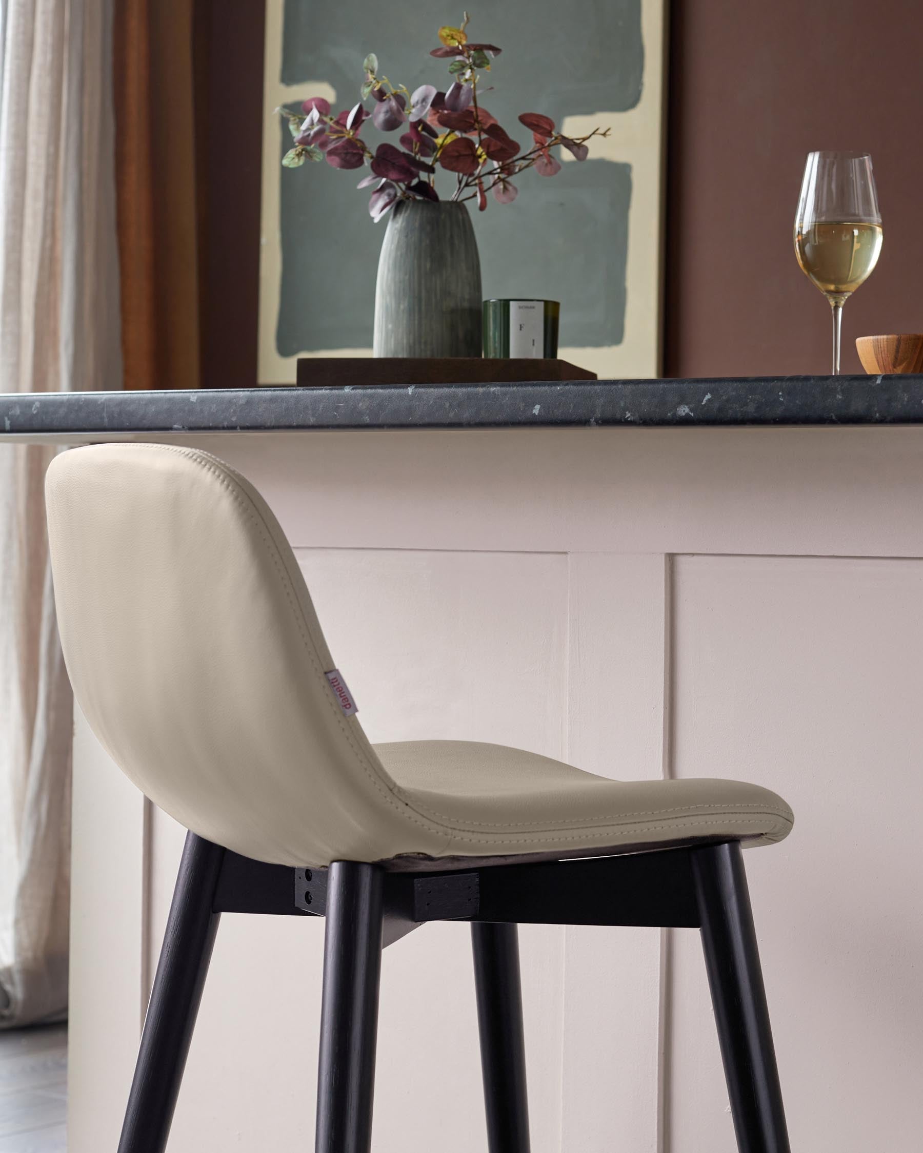 Tabouret de bar Hudson en cuir naturel