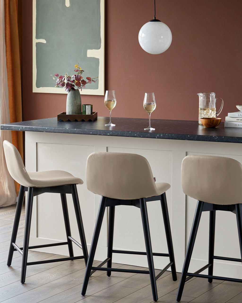 Tabouret de bar Hudson en cuir naturel