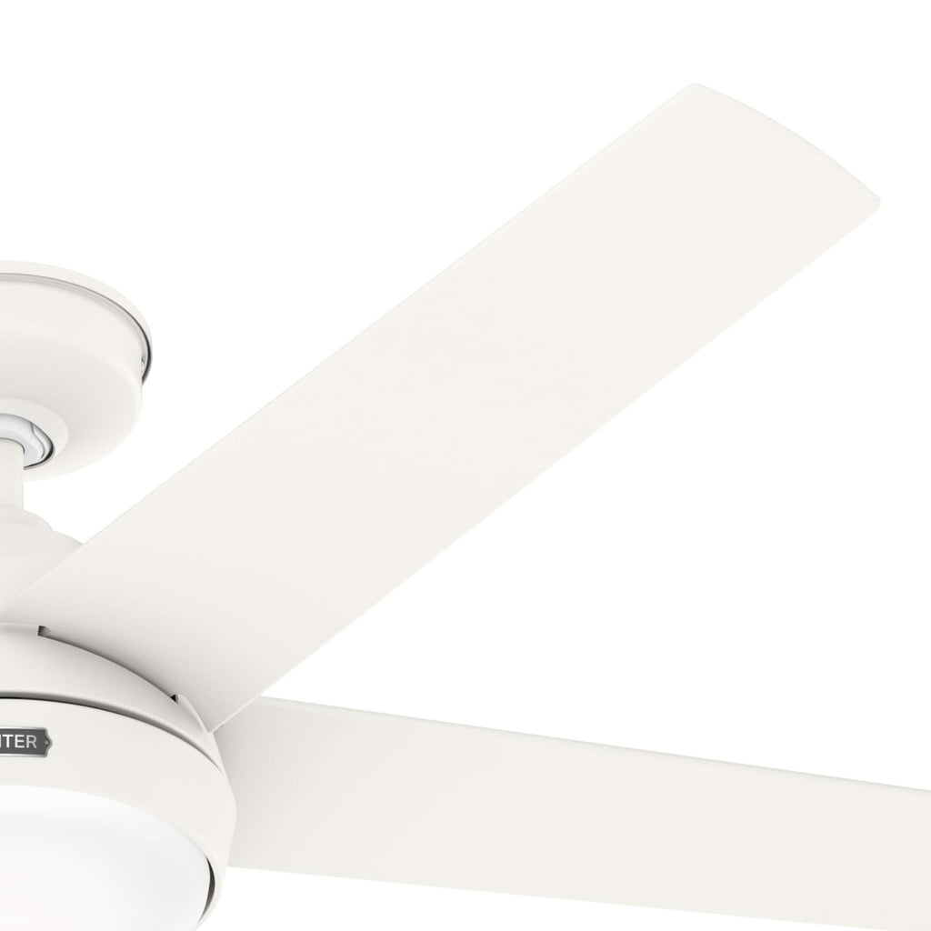 Ventilateur de plafond extérieur Hunter 52 Skyflow avec kit d'éclairage LED, commande murale - Côtier moderne contemporain - WeatherMax - CLASSÉ HUMIDE !