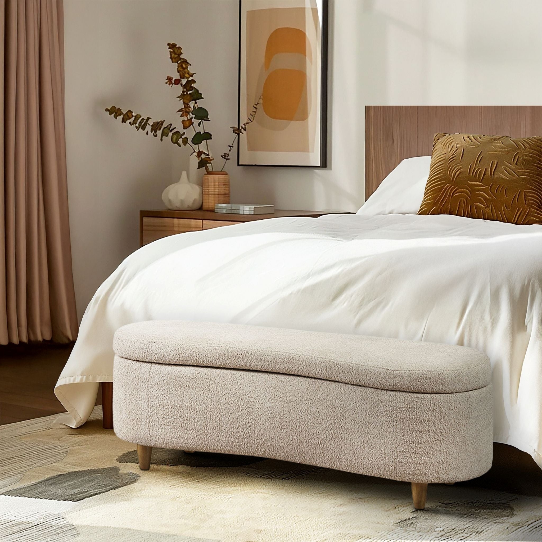 Banc d'appoint de rangement incurvé de style boucle INK IVY Bailey