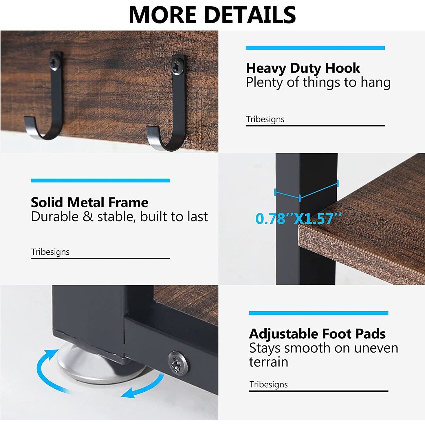 Ensemble de porte-manteaux et de bancs à chaussures pour entrée, porte-manteaux et porte-chaussures de style industriel