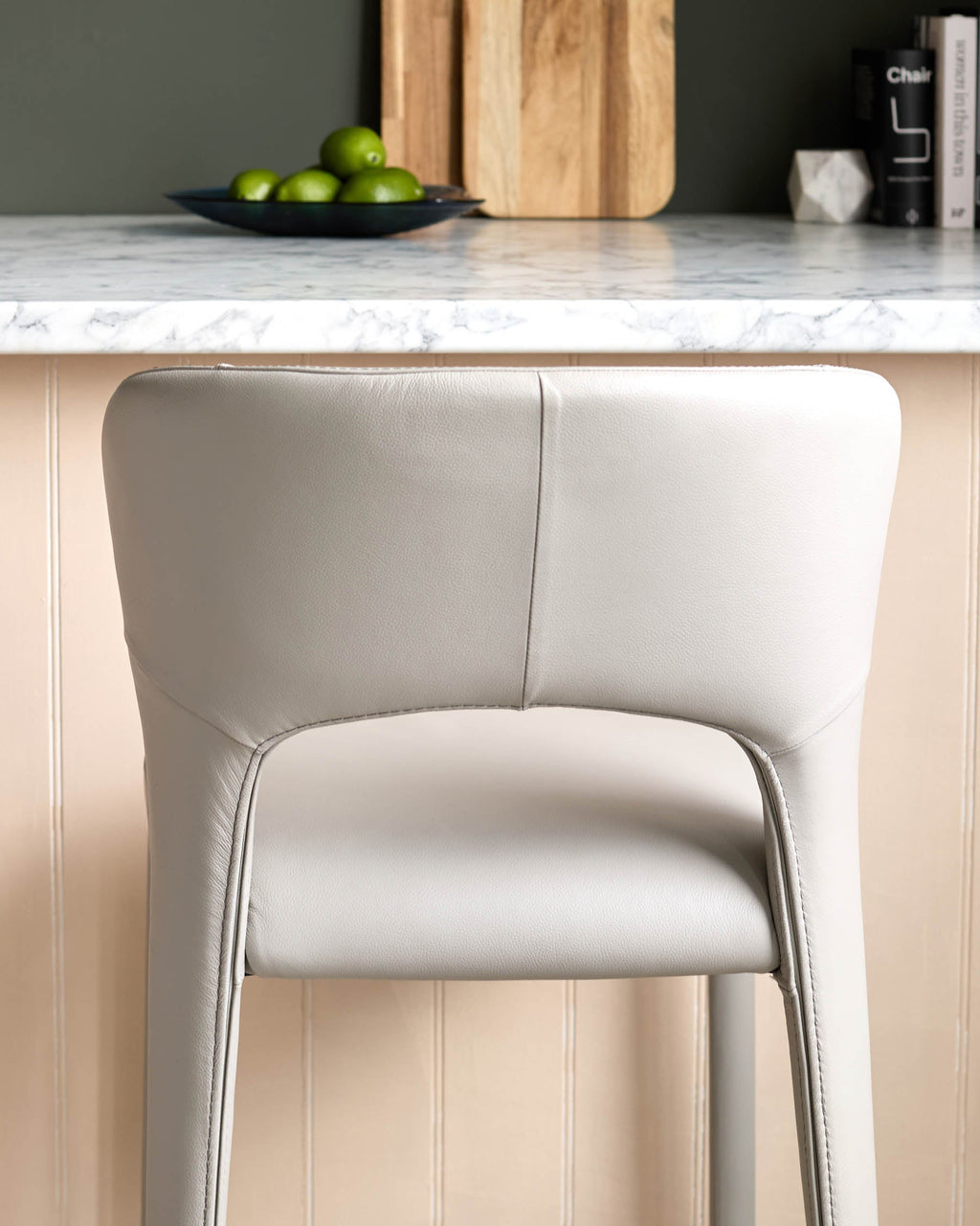 Tabouret de bar Jackson en cuir gris clair