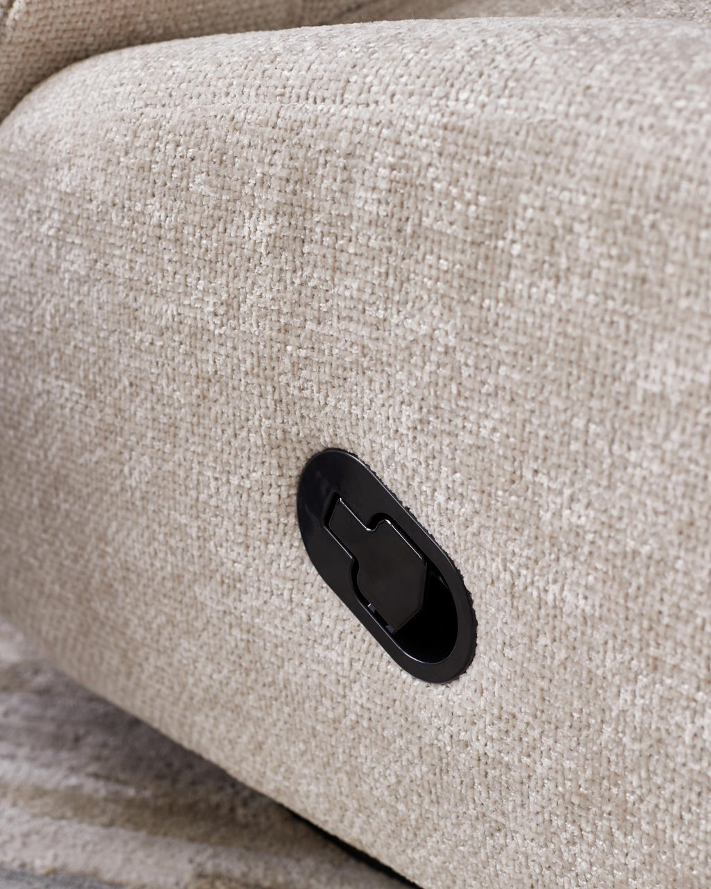 Fauteuil inclinable pivotant à bascule Jayla en tissu épais naturel