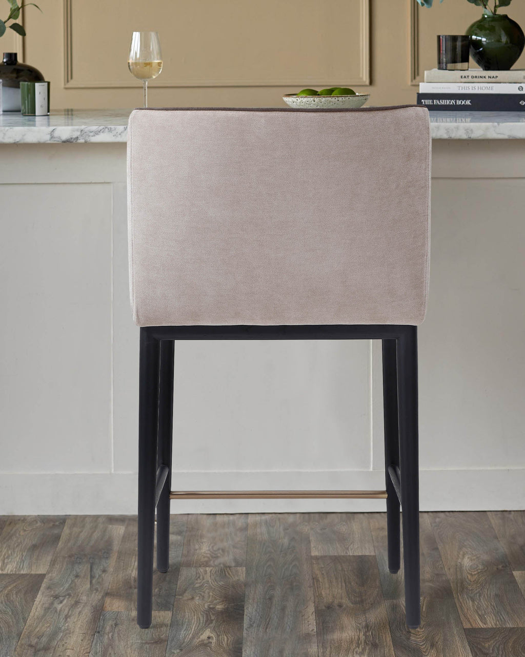 Tabouret de bar en tissu Julep champagne