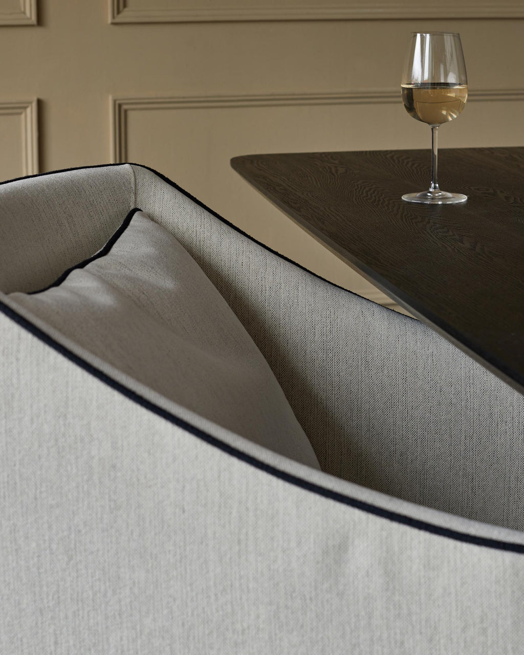 Chaise de salle à manger Julep en tissu bicolore ivoire