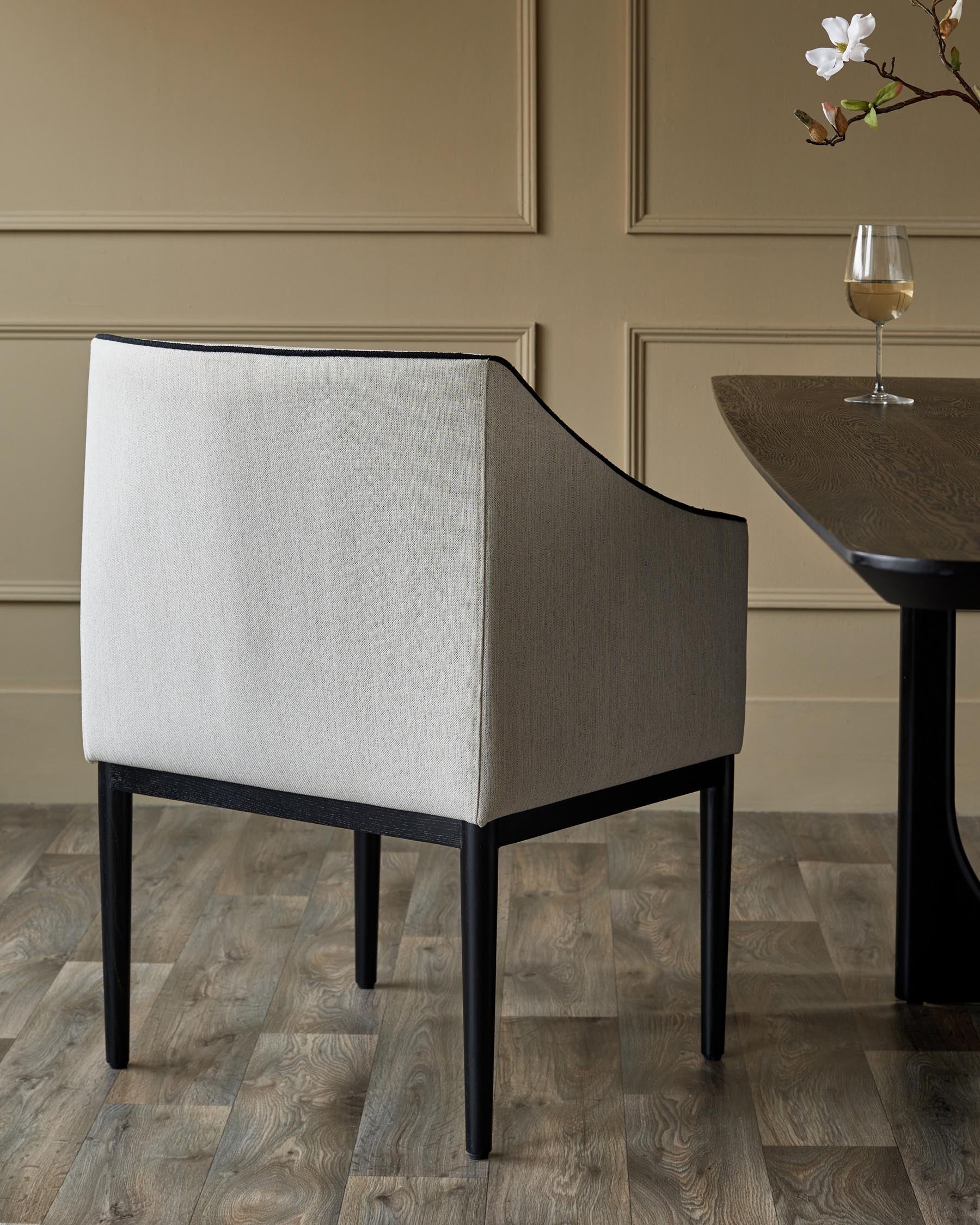 Chaise de salle à manger Julep en tissu bicolore ivoire