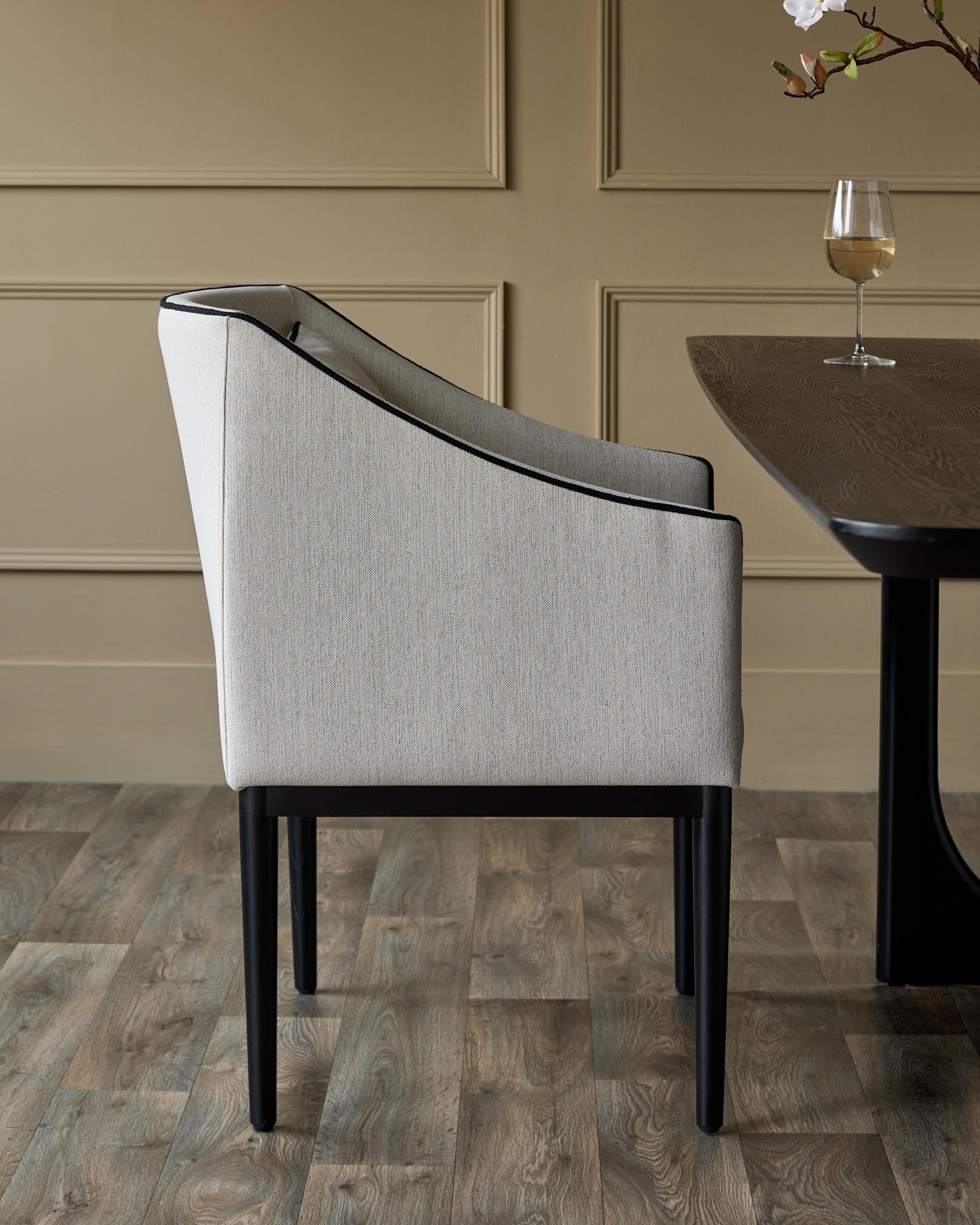 Chaise de salle à manger Julep en tissu bicolore ivoire