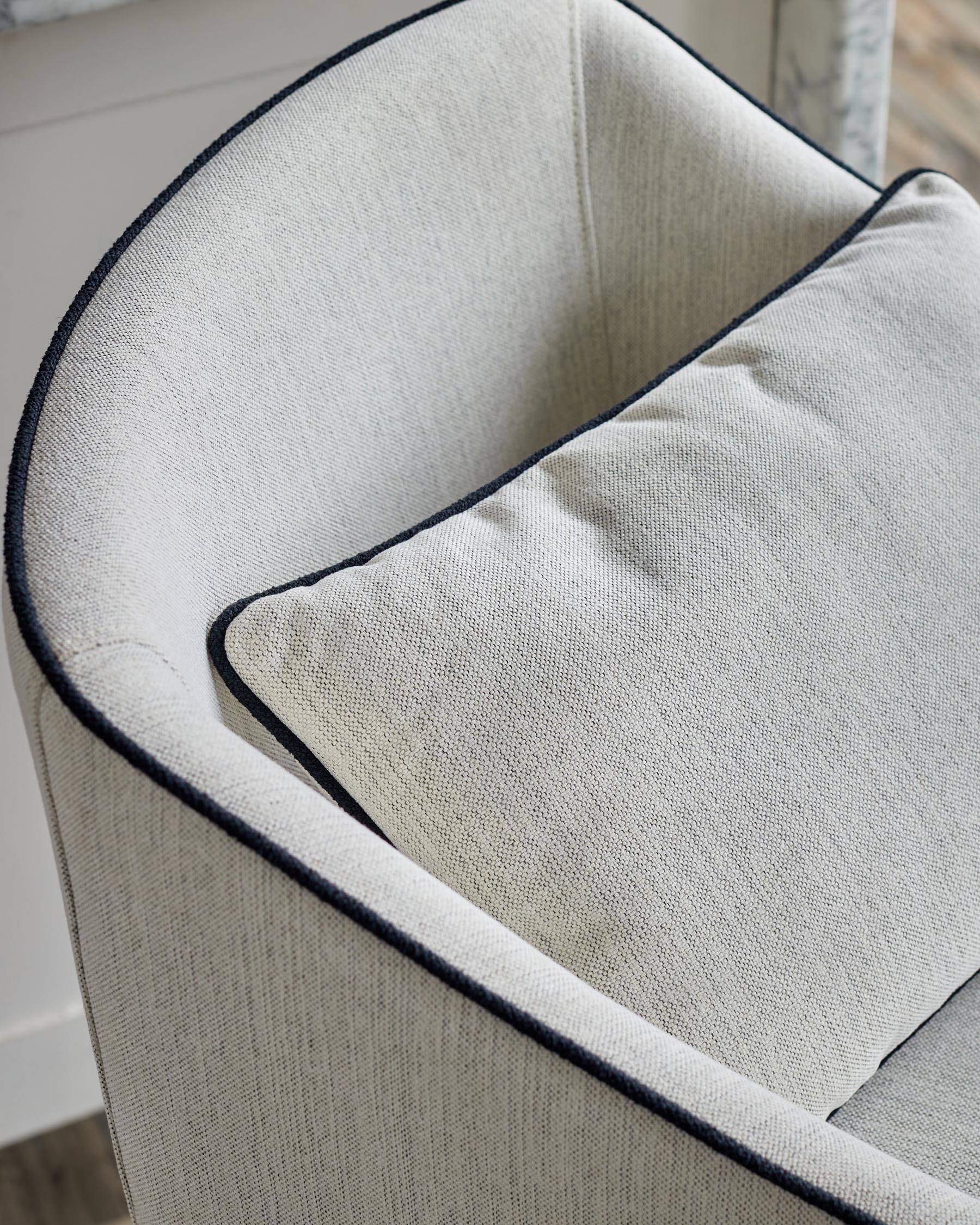 Tabouret de bar Julep en tissu bicolore ivoire