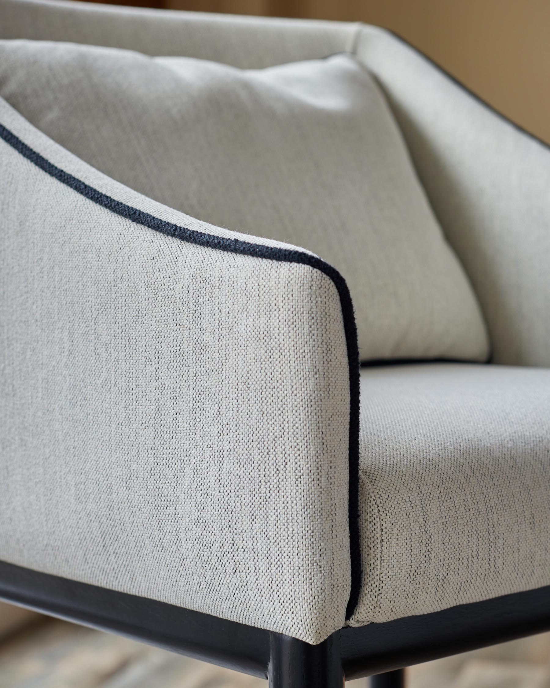 Tabouret de bar Julep en tissu bicolore ivoire