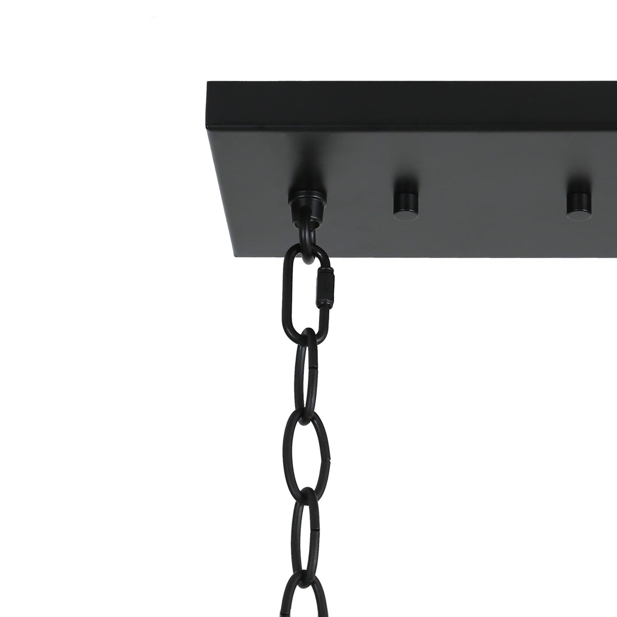 Lustre linéaire moderne Kasy à 5 lumières en verre texturé pour îlot de cuisine, design unique