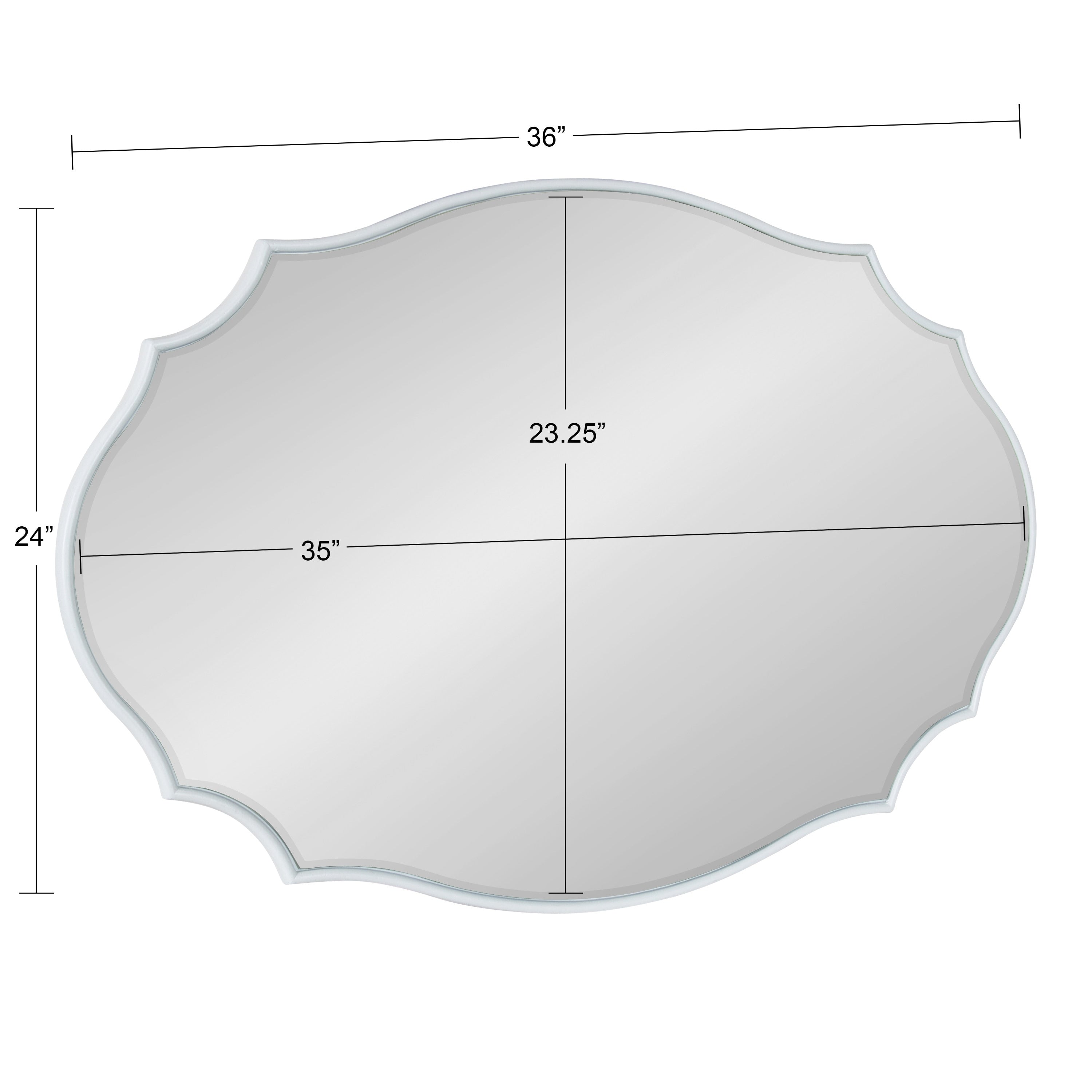 Miroir mural ovale festonné Kate et Laurel Leanna