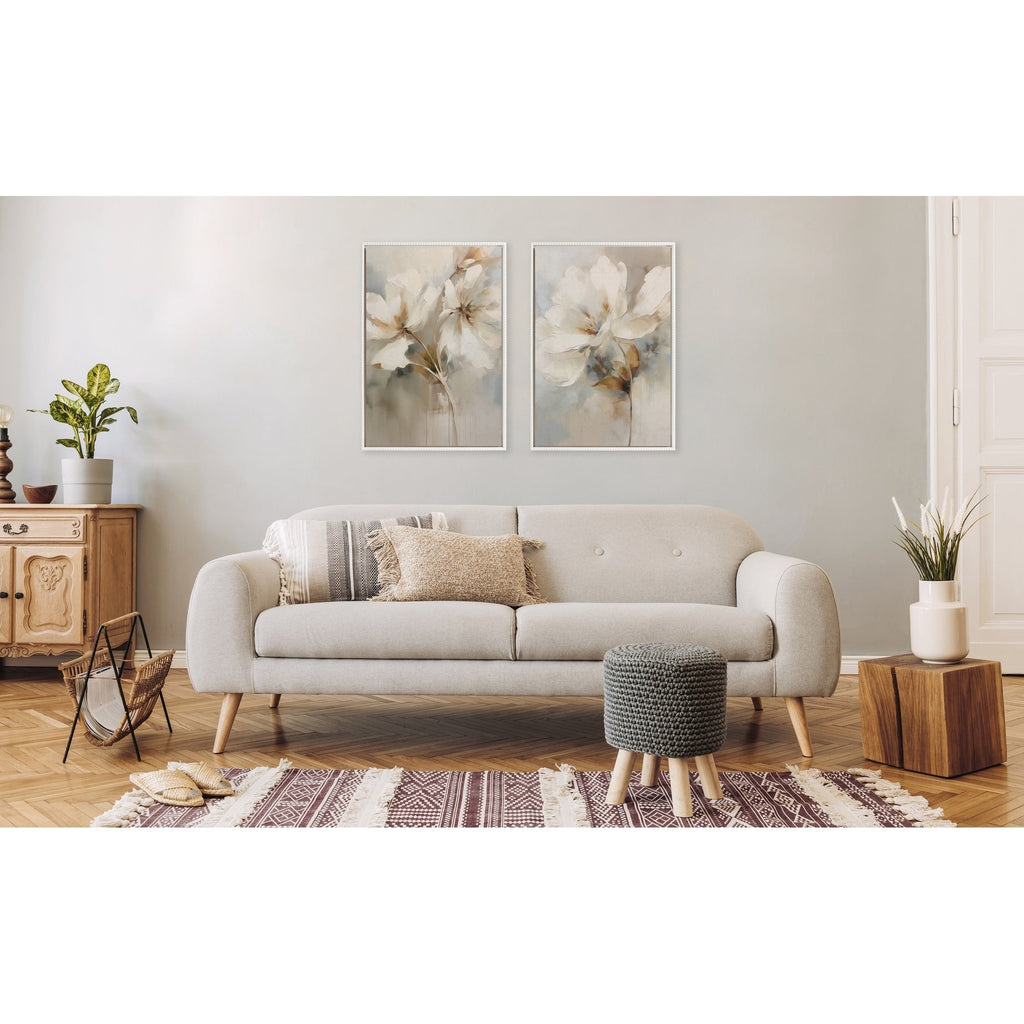 Toile botanique abstraite perlée Kate et Laurel Sylvie