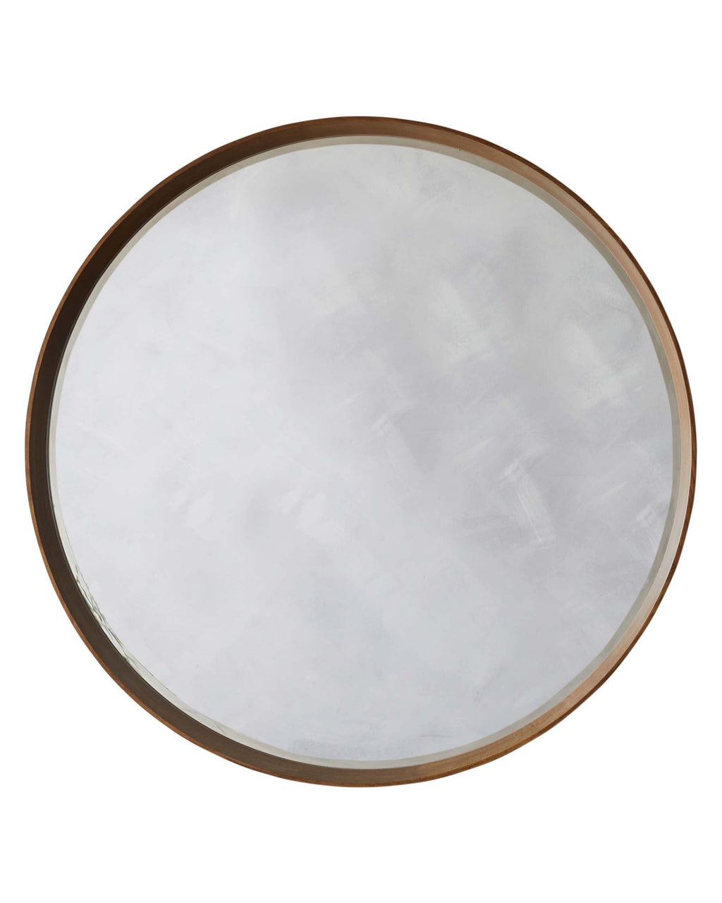 Miroir mural rond Kendrick grand format en noyer
