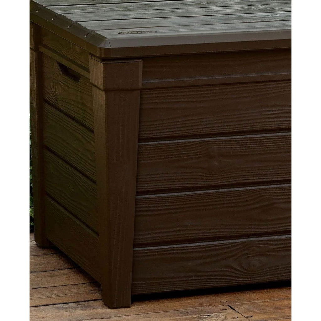Banc de rangement Keter Brightwood en résine résistante aux intempéries, 120 gal, marron - 40