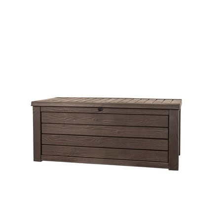Coffre de rangement extérieur Keter Westwood en résine durable, grand format, 150 gallons, pour meubles et fournitures, marron