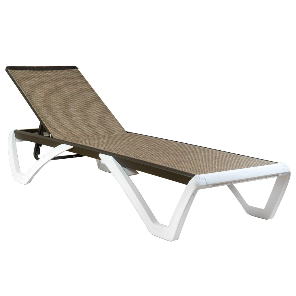 Chaise longue inclinable et réglable Kozyard Alan, pieds entièrement plats en aluminium et résine polypropylène