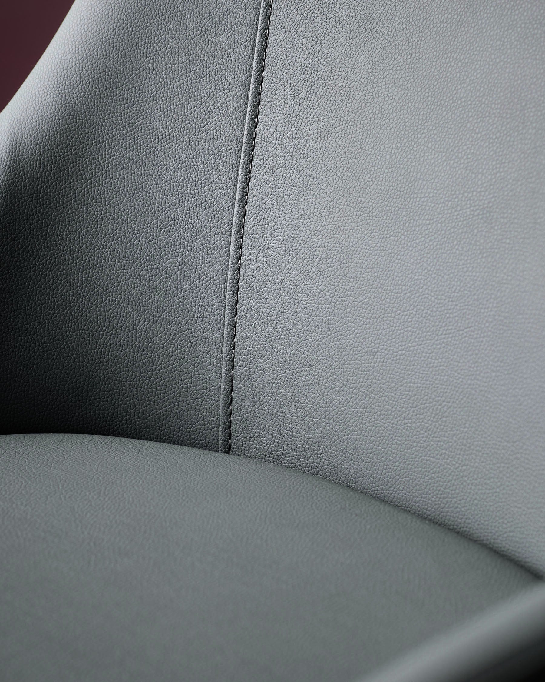 Chaise de salle à manger Kyro en similicuir gris foncé