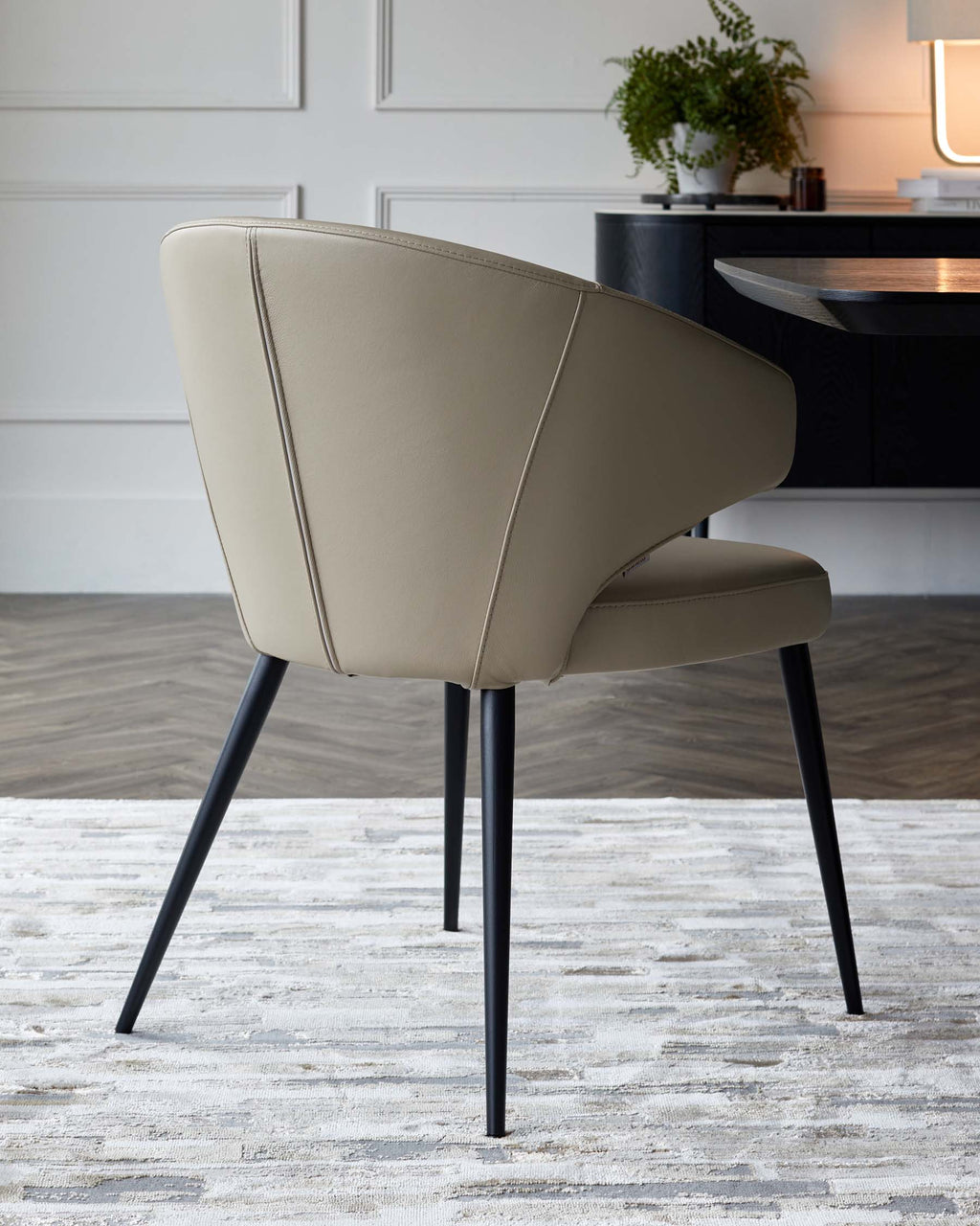 Chaise de salle à manger Landon en cuir naturel