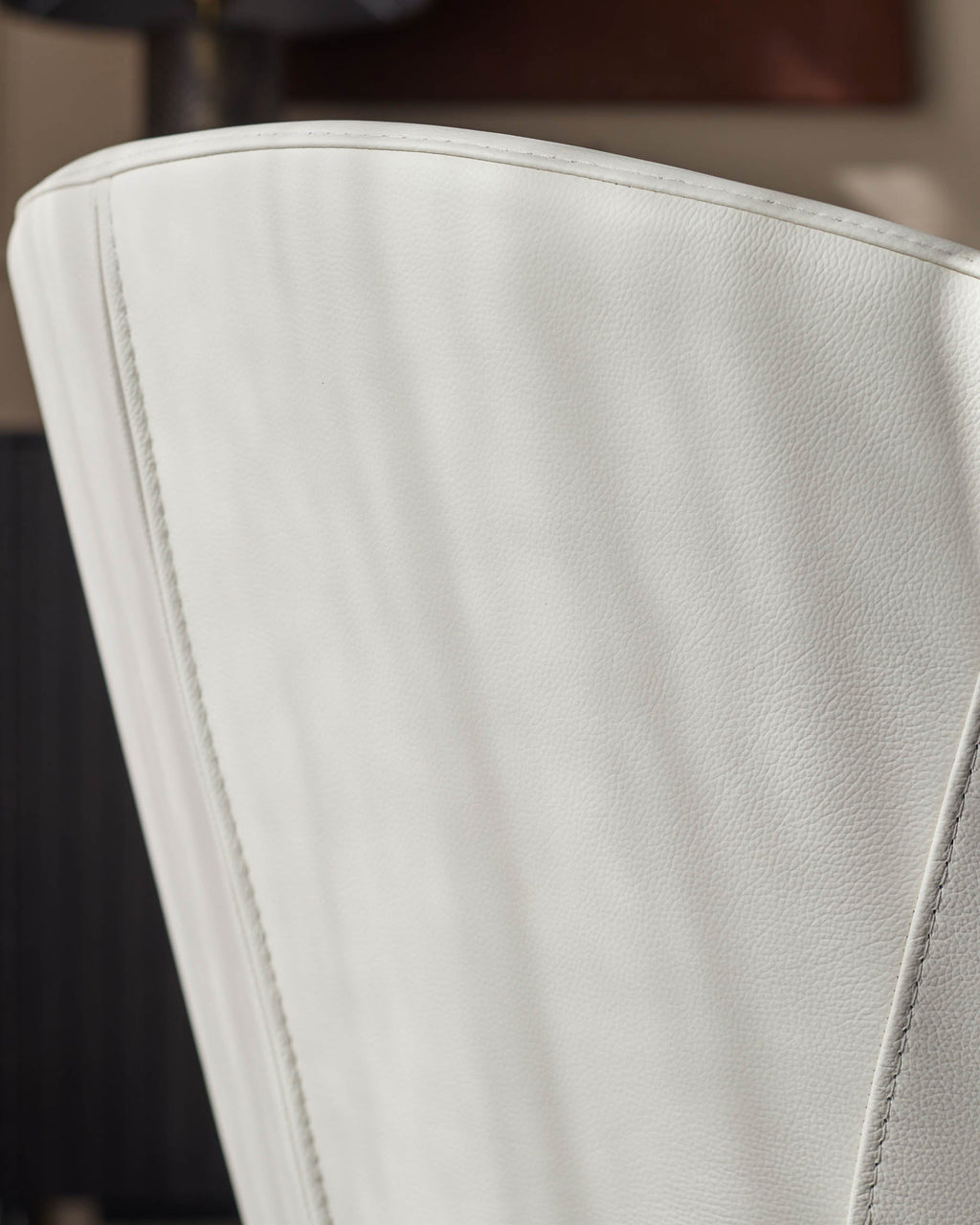 Chaise de salle à manger en cuir blanc Landon