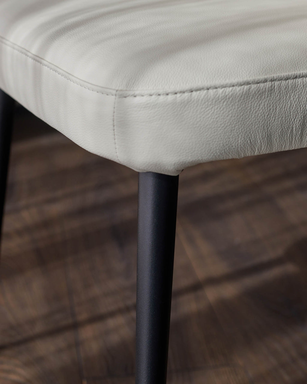 Chaise de salle à manger en cuir blanc Landon