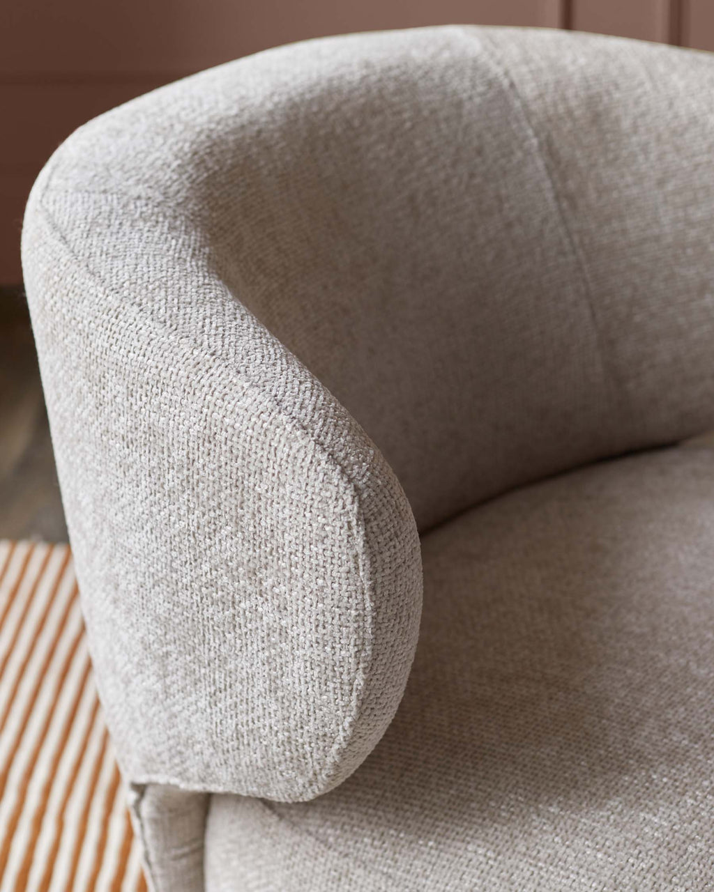 Fauteuil pivotant Landon en tissu naturel