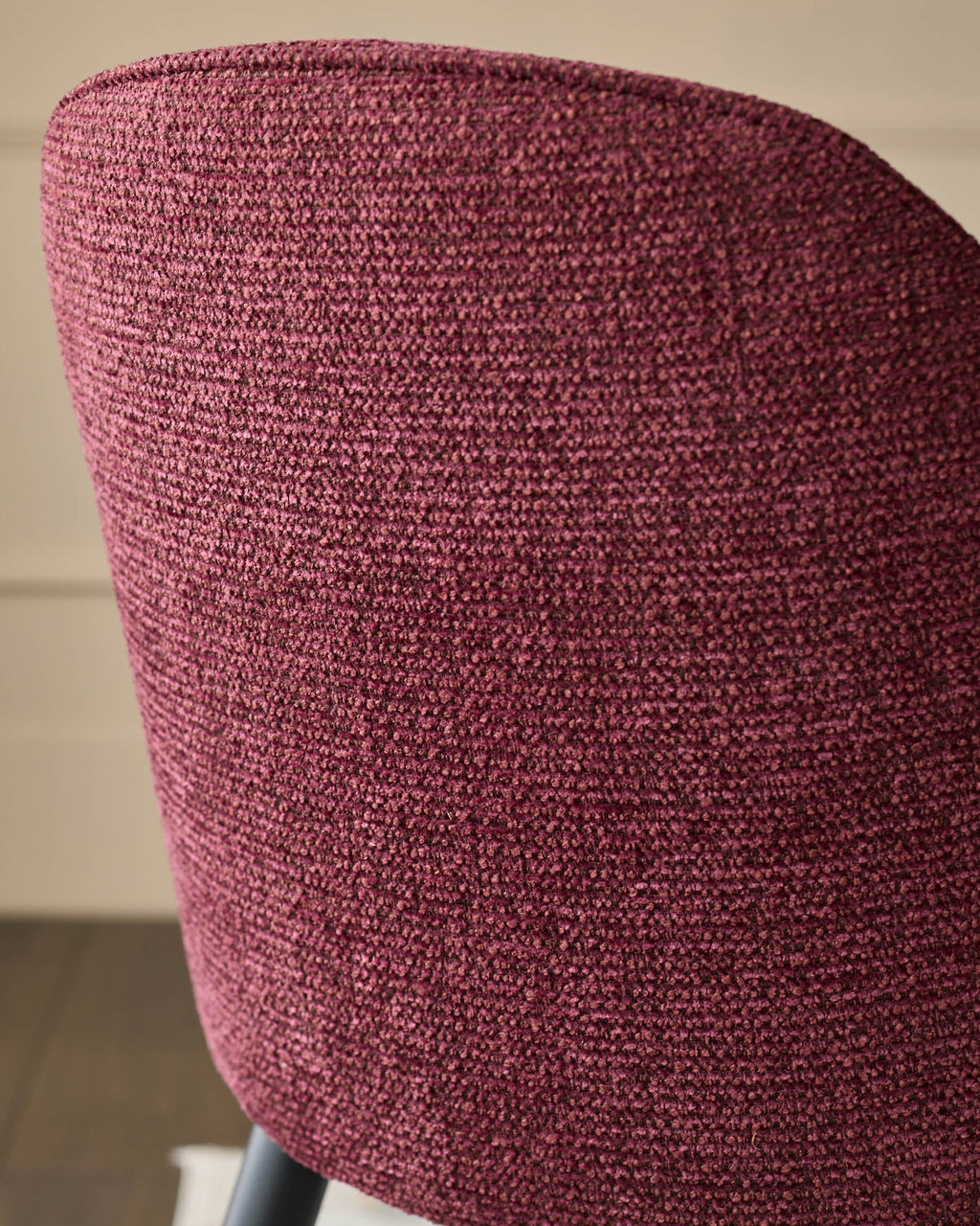 Chaise de salle à manger Lani en tissu épais rouge baie