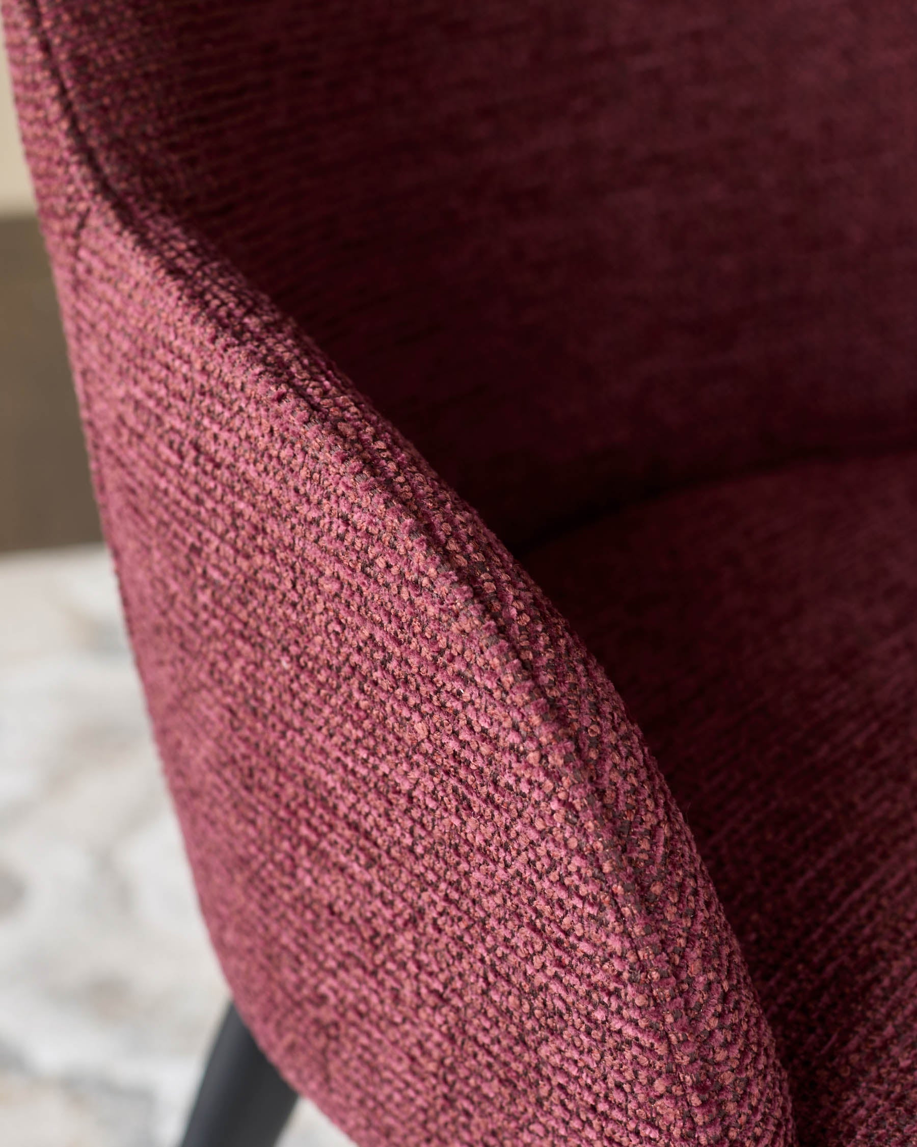 Chaise de salle à manger Lani en tissu épais rouge baie