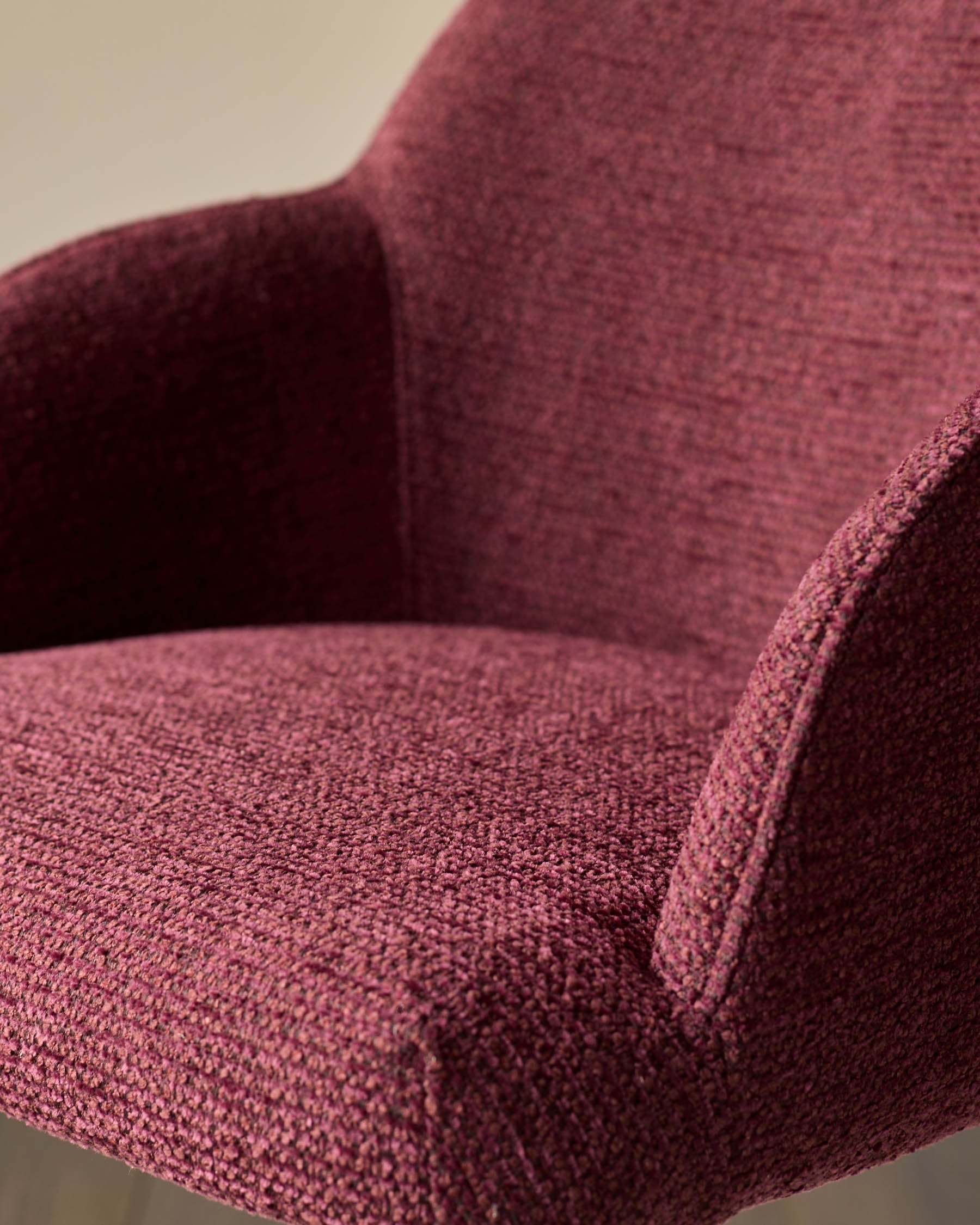 Chaise de salle à manger Lani en tissu épais rouge baie