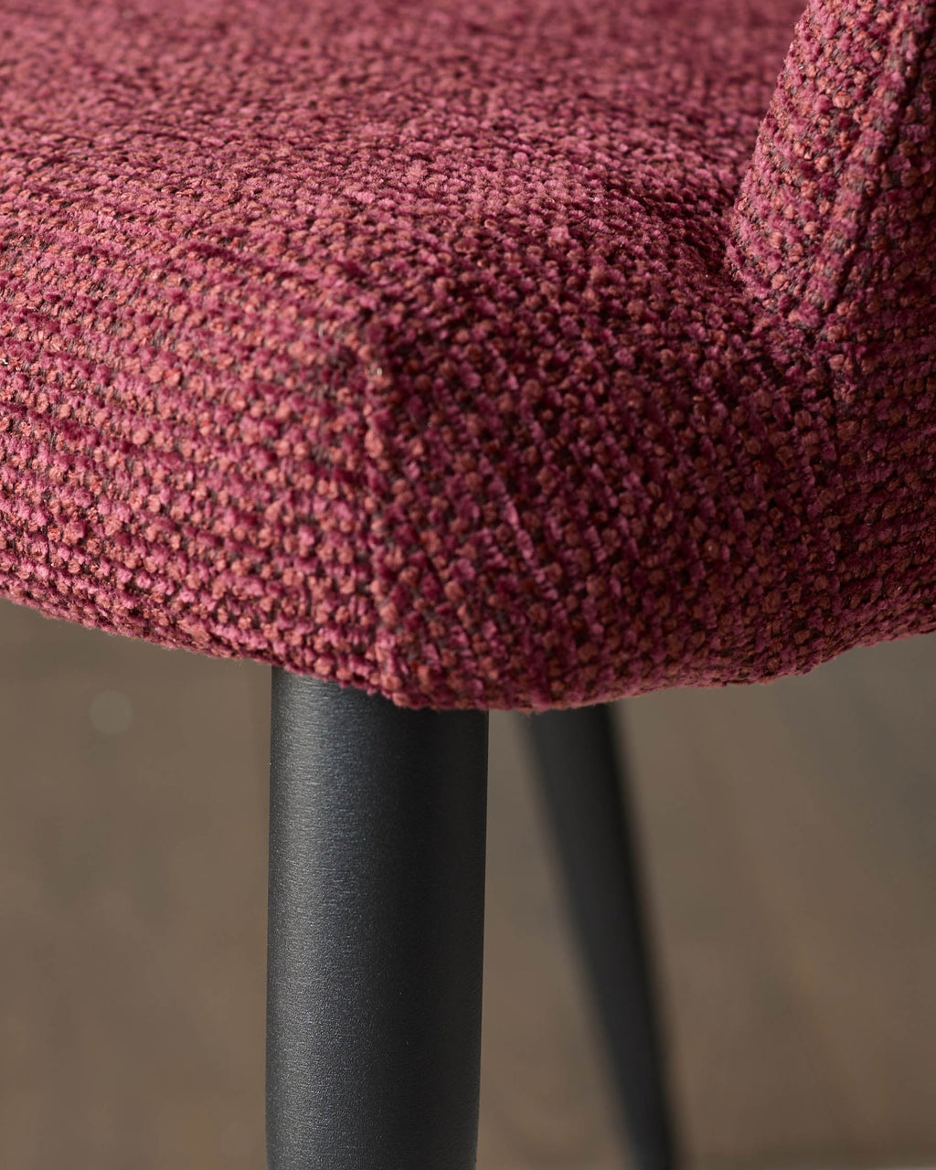 Chaise de salle à manger Lani en tissu épais rouge baie