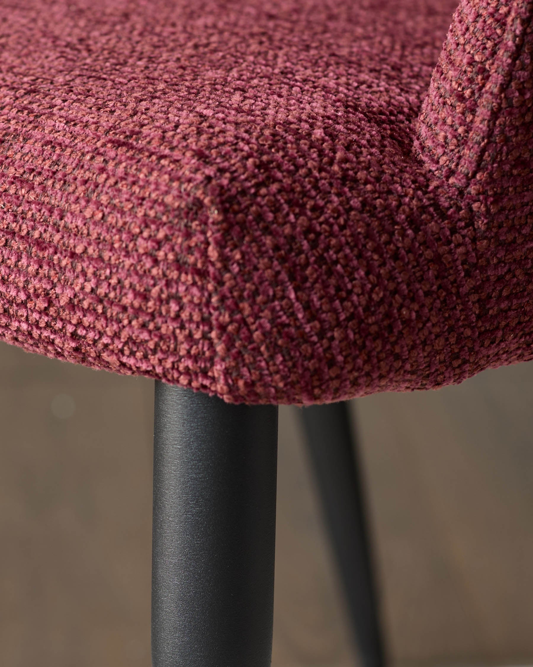 Chaise de salle à manger Lani en tissu épais rouge baie