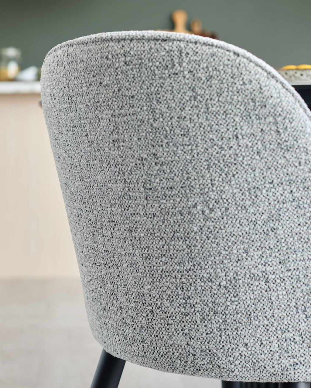 Chaise de salle à manger en tissu gris Lani