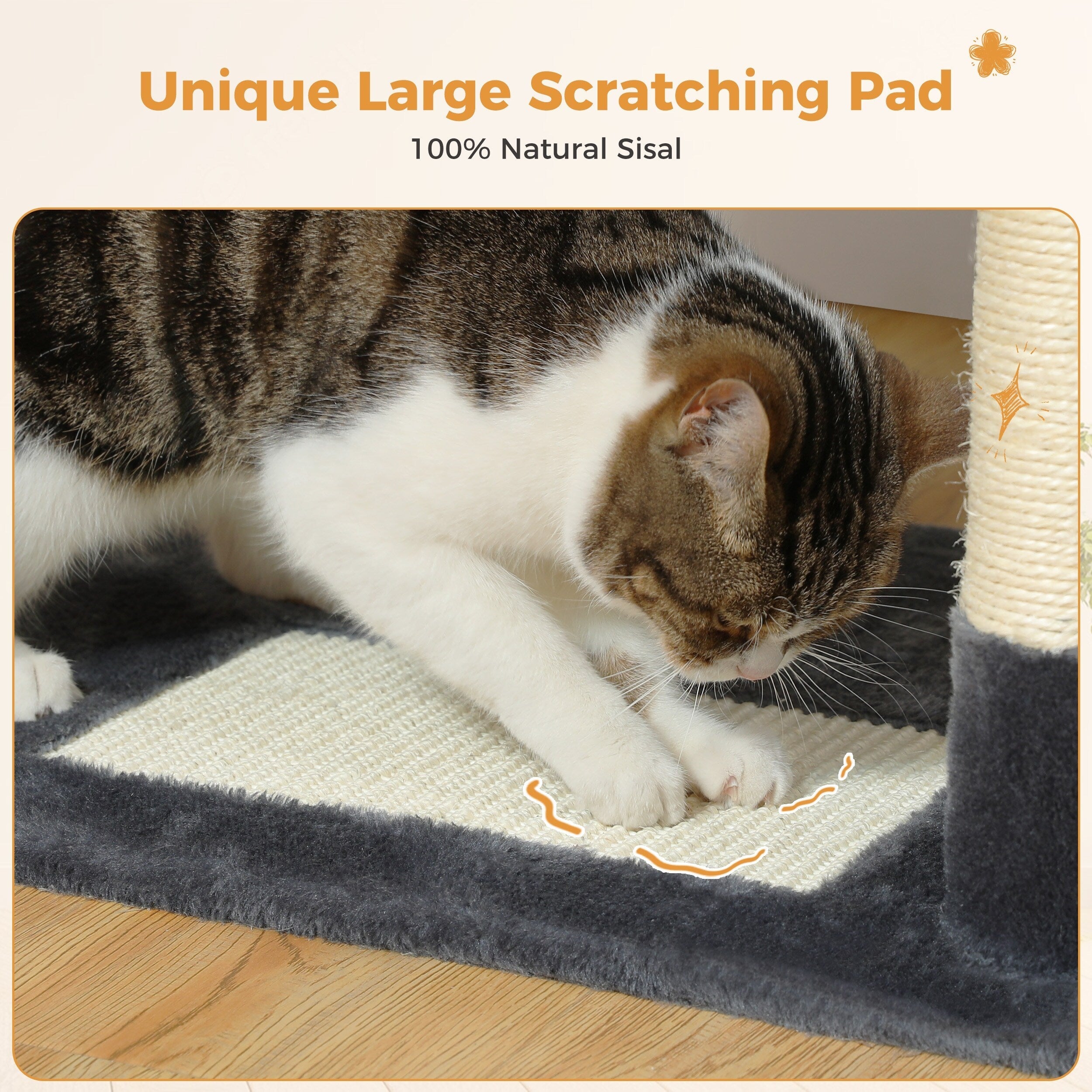 Grande tour pour chat avec griffoirs et coussins, 2 perchoirs rembourrés, double niche et panier