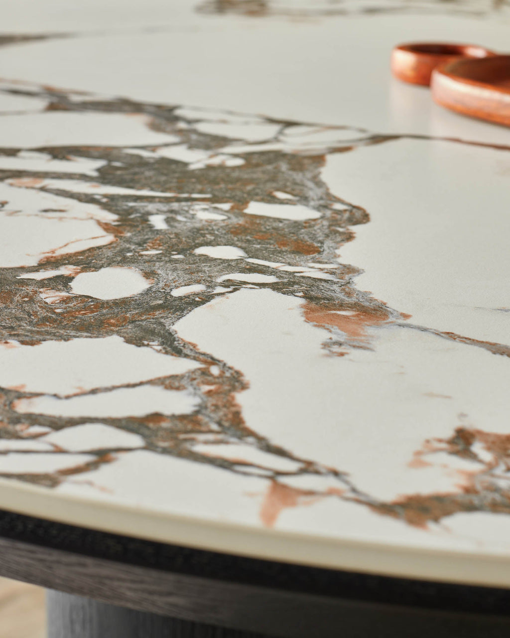 Table à manger 4 places en céramique Calacatta blanche Lena