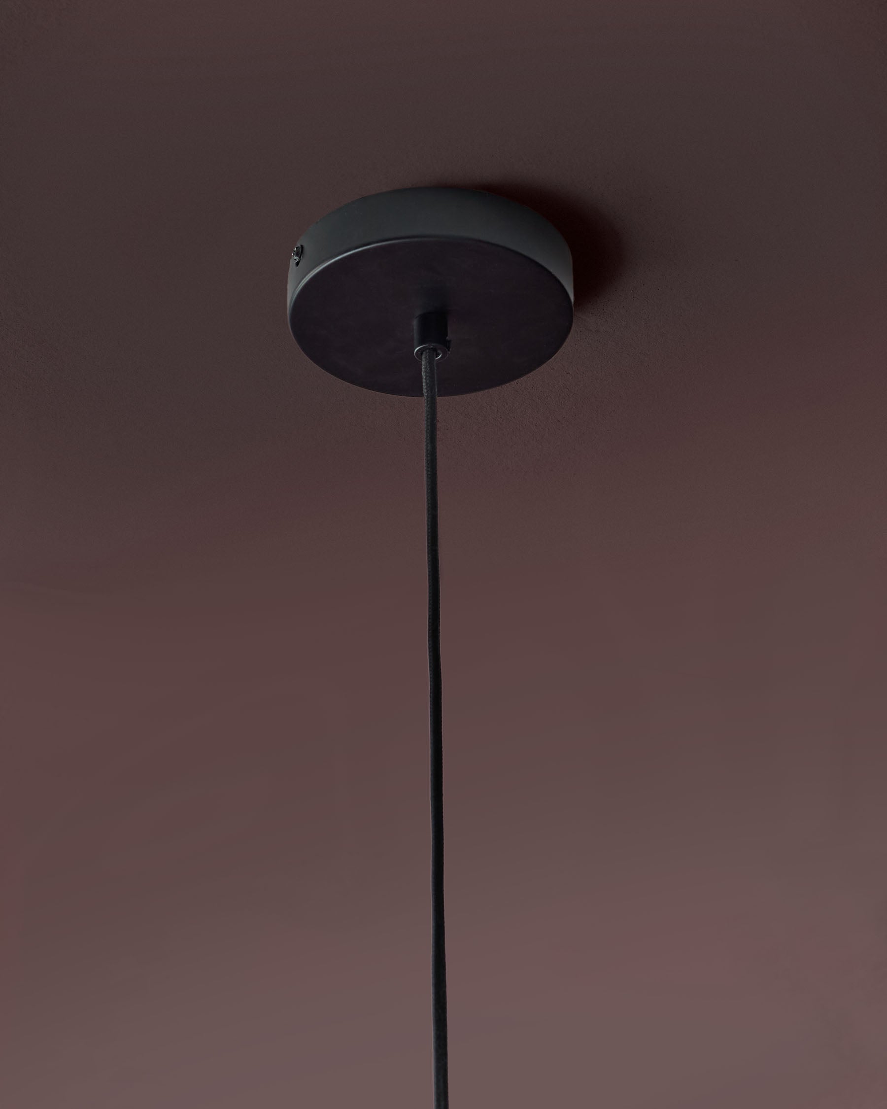 Pendentif rond grand modèle Leonie en lin naturel et moka