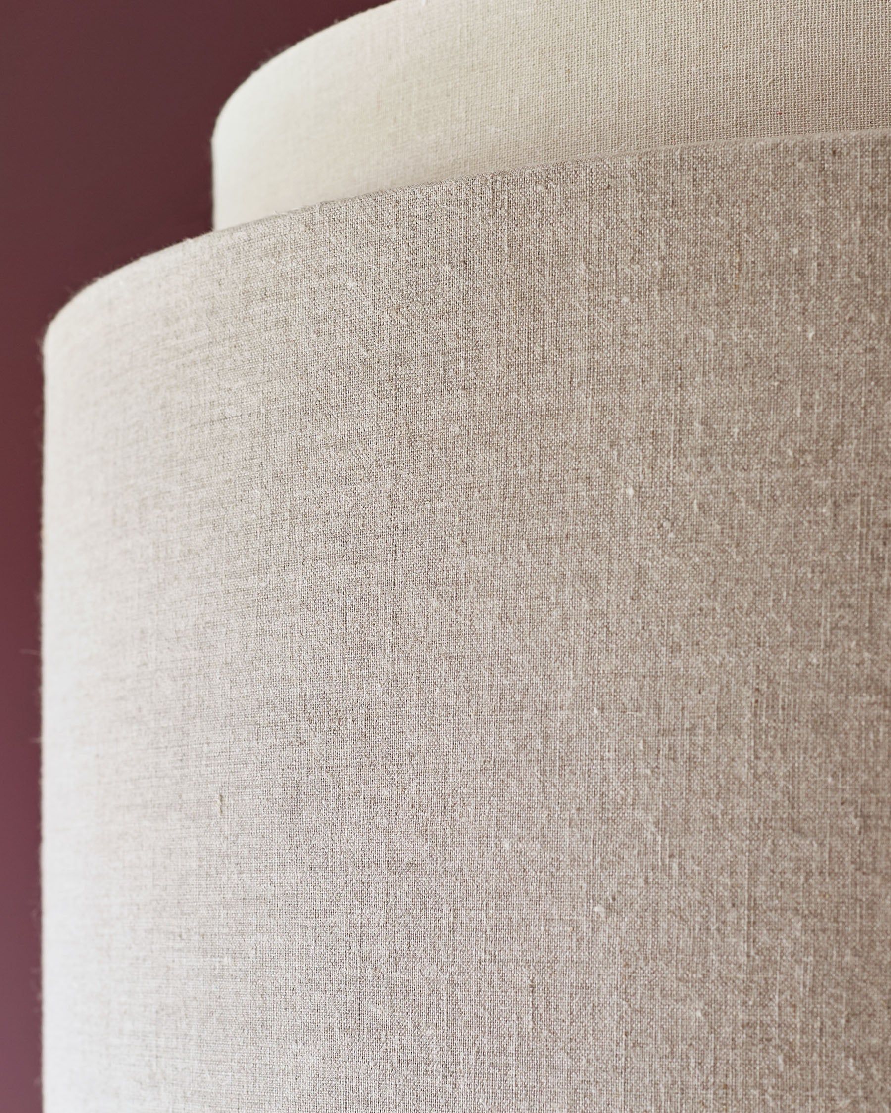 Pendentif rond grand modèle Leonie en lin naturel et moka