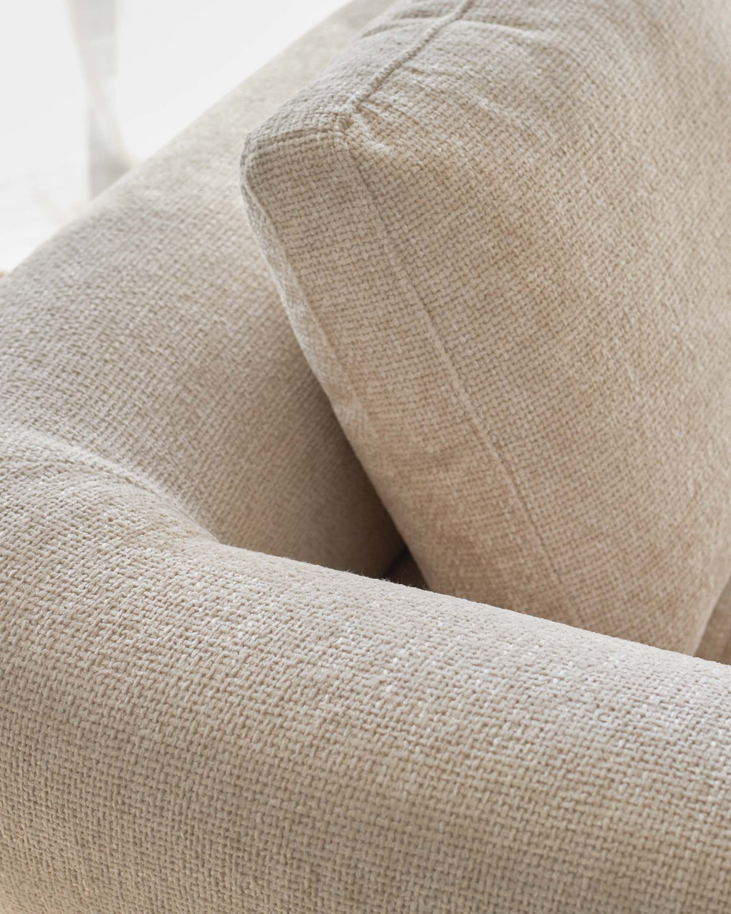 Canapé d'angle droit Lillian en tissu naturel