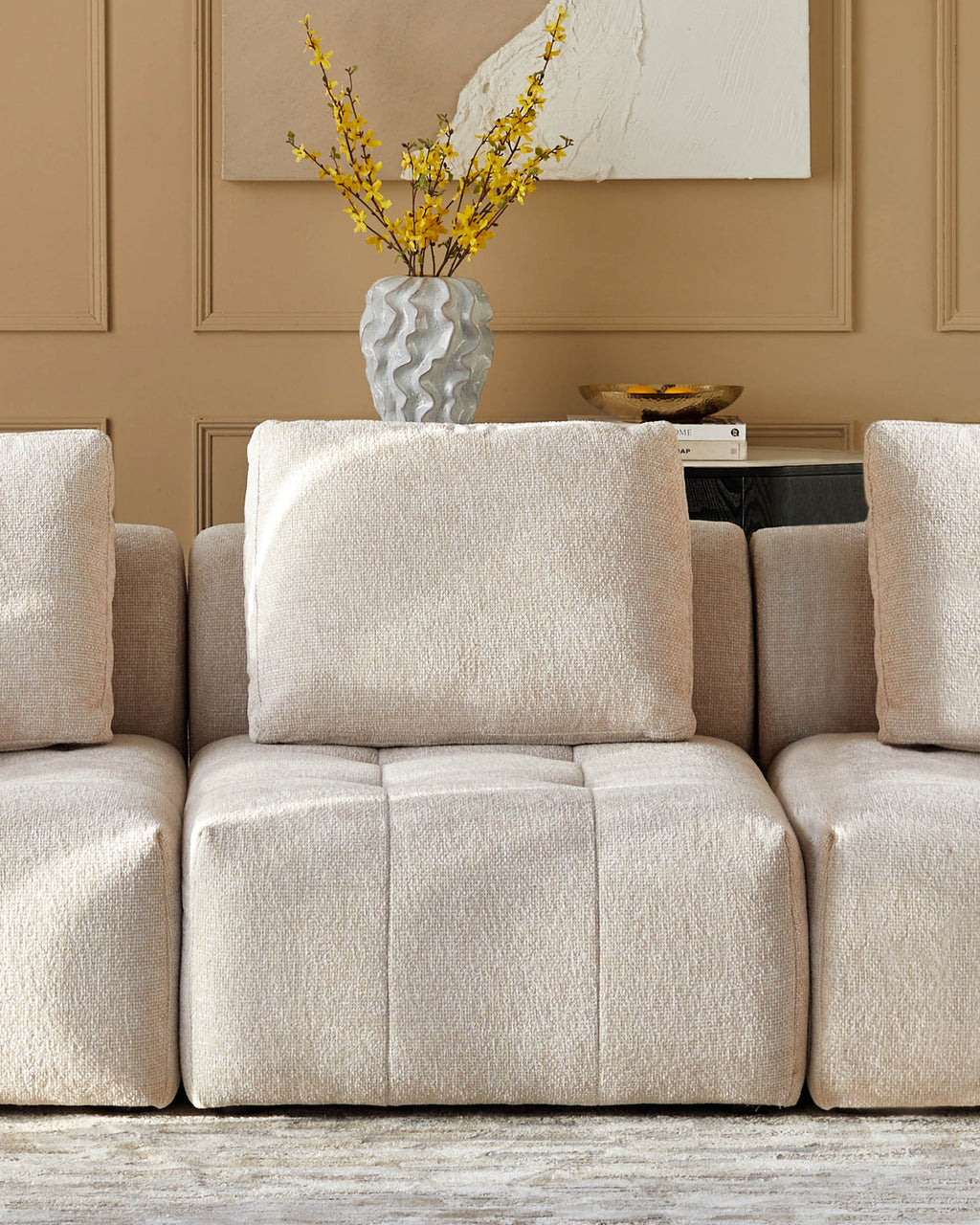 Module de canapé simple en tissage naturel Lillian