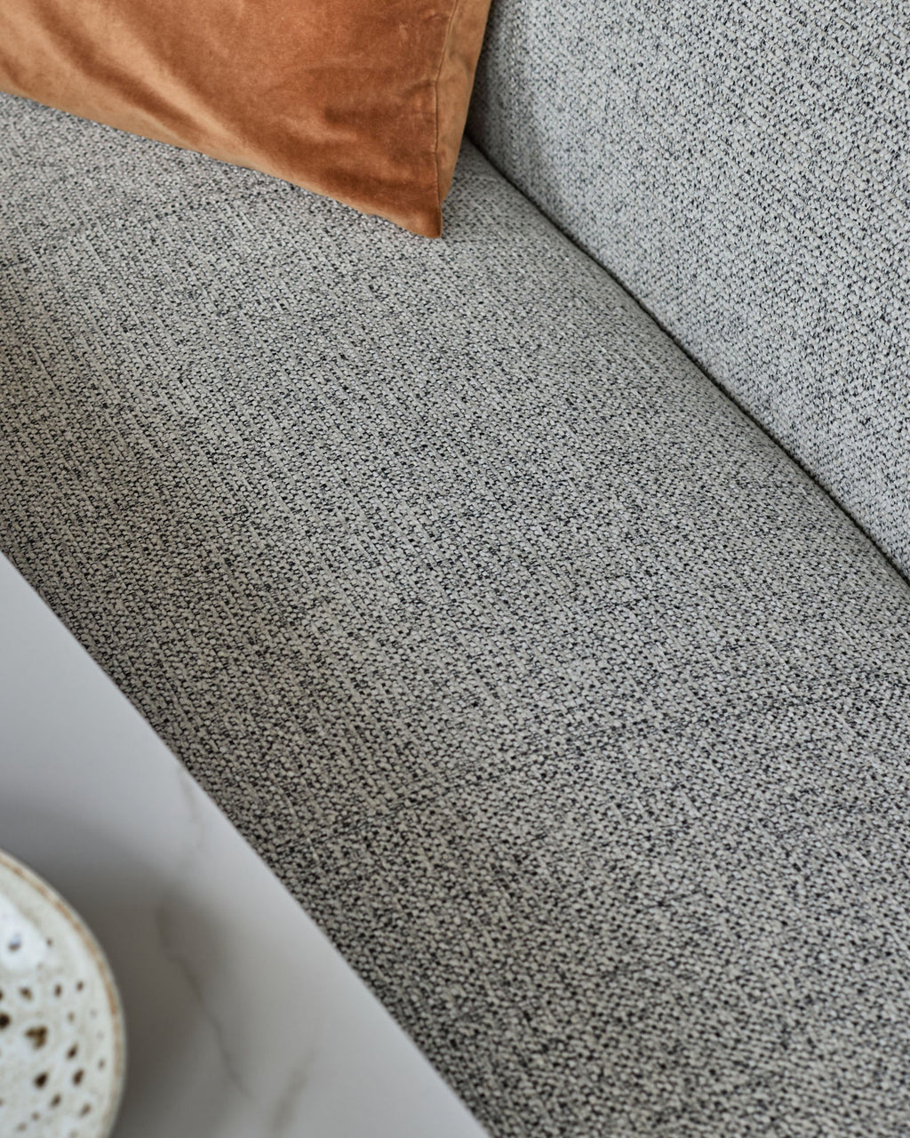 Banc de salle à manger 3 places en tissu gris Loop et métal noir avec dossier