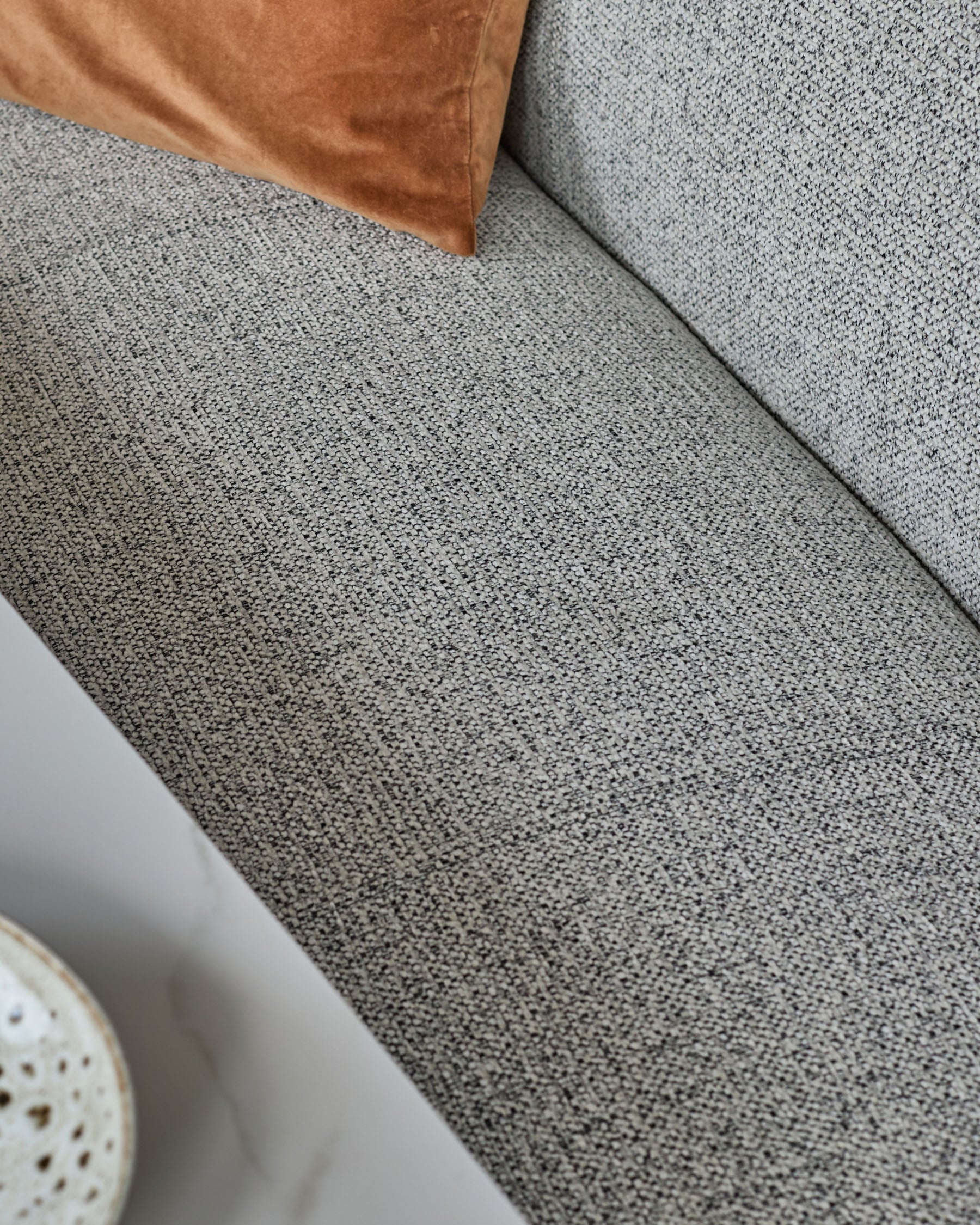 Banc de salle à manger 3 places en tissu gris Loop et métal noir avec dossier