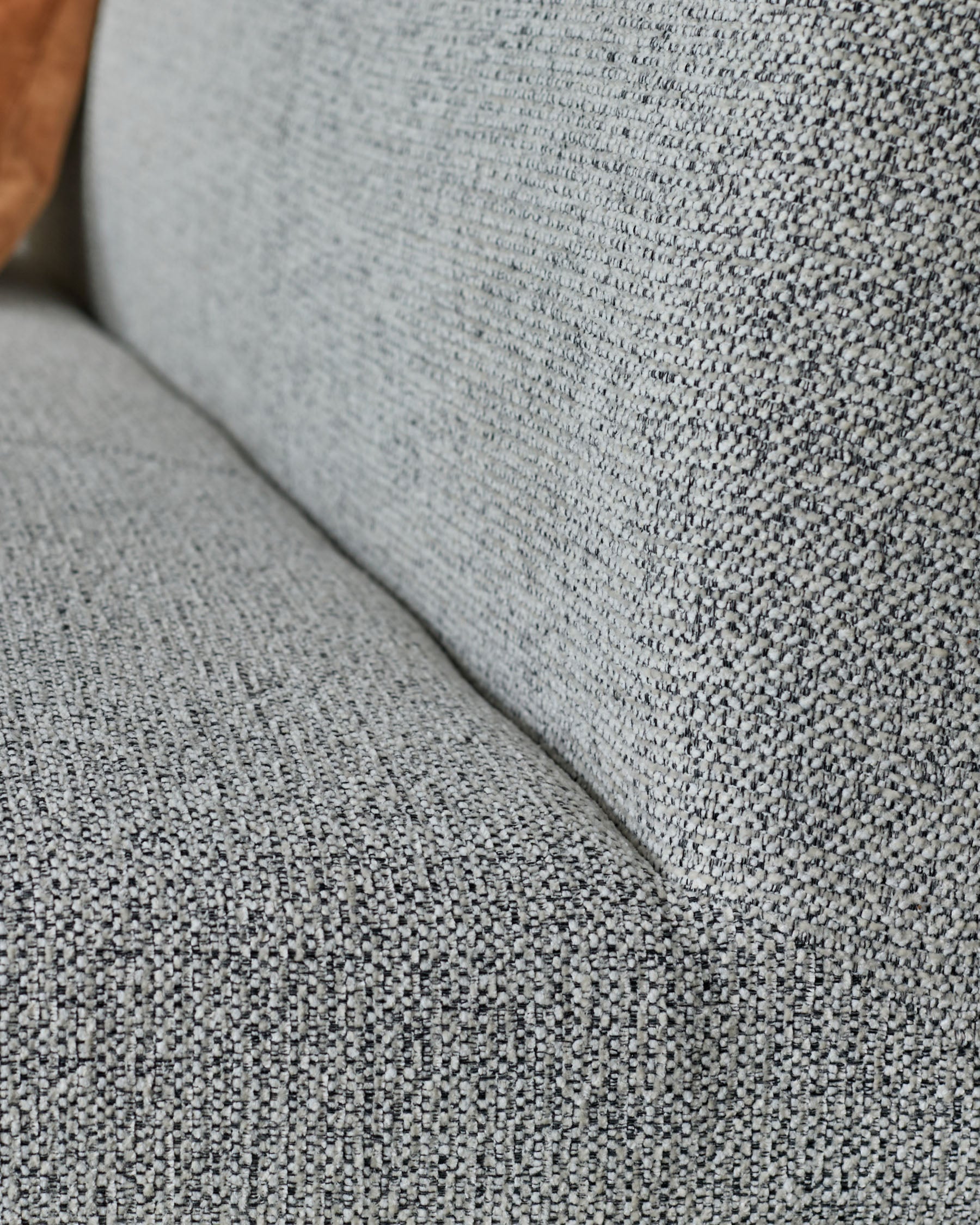 Banc de salle à manger 3 places en tissu gris Loop et métal noir avec dossier