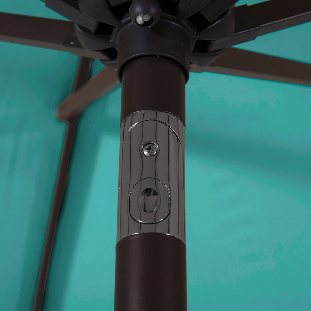 Parasol de patio Lopes de 9 pieds avec base en finition bronze et support de poids inclus