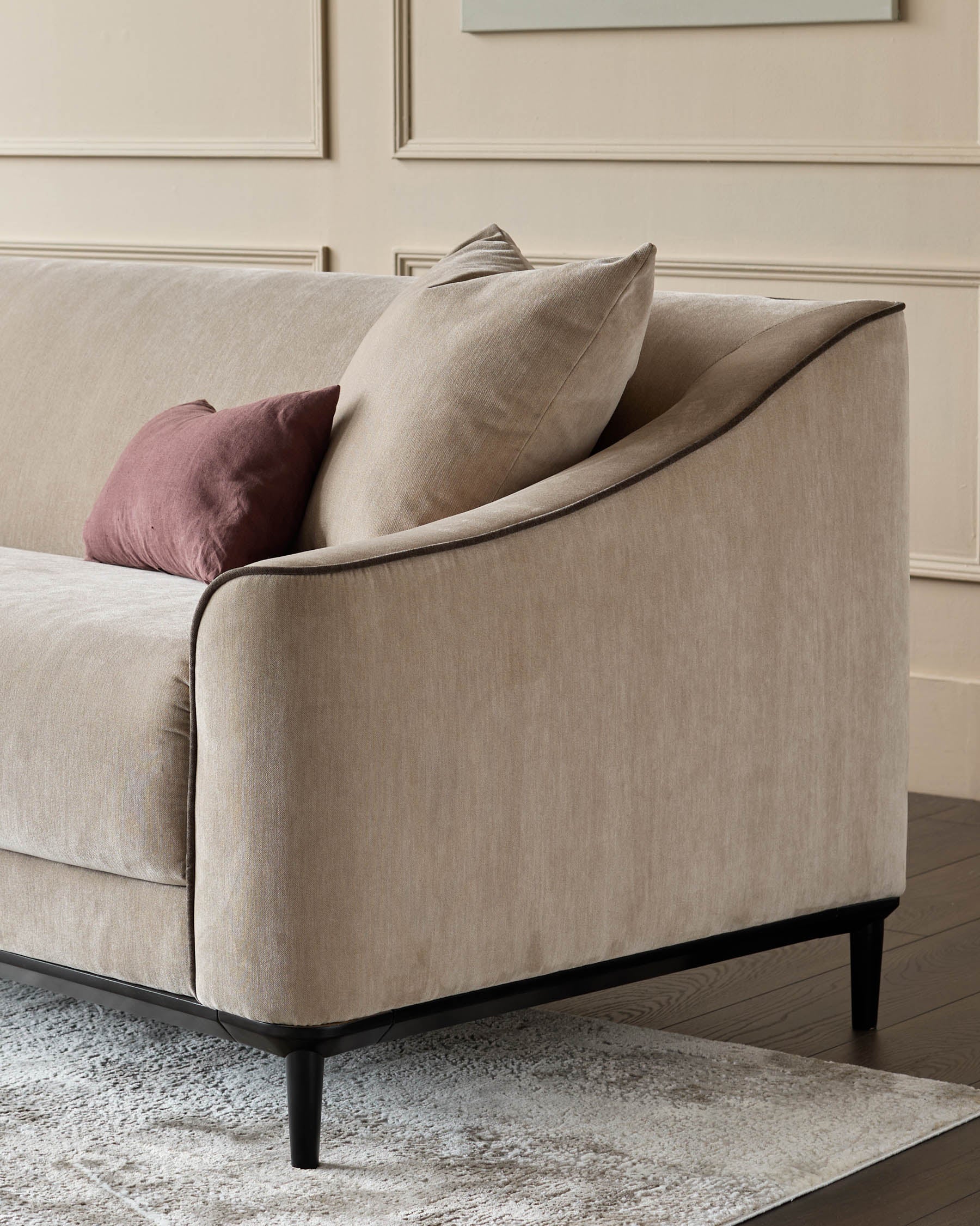 Canapé 3 places Julep en tissu champagne