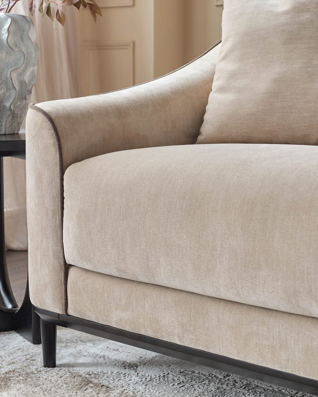 Canapé 3 places Julep en tissu champagne