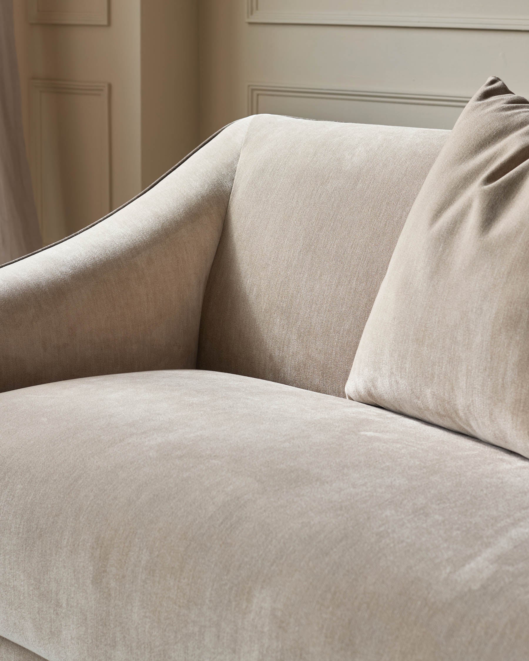 Canapé 3 places Julep en tissu champagne