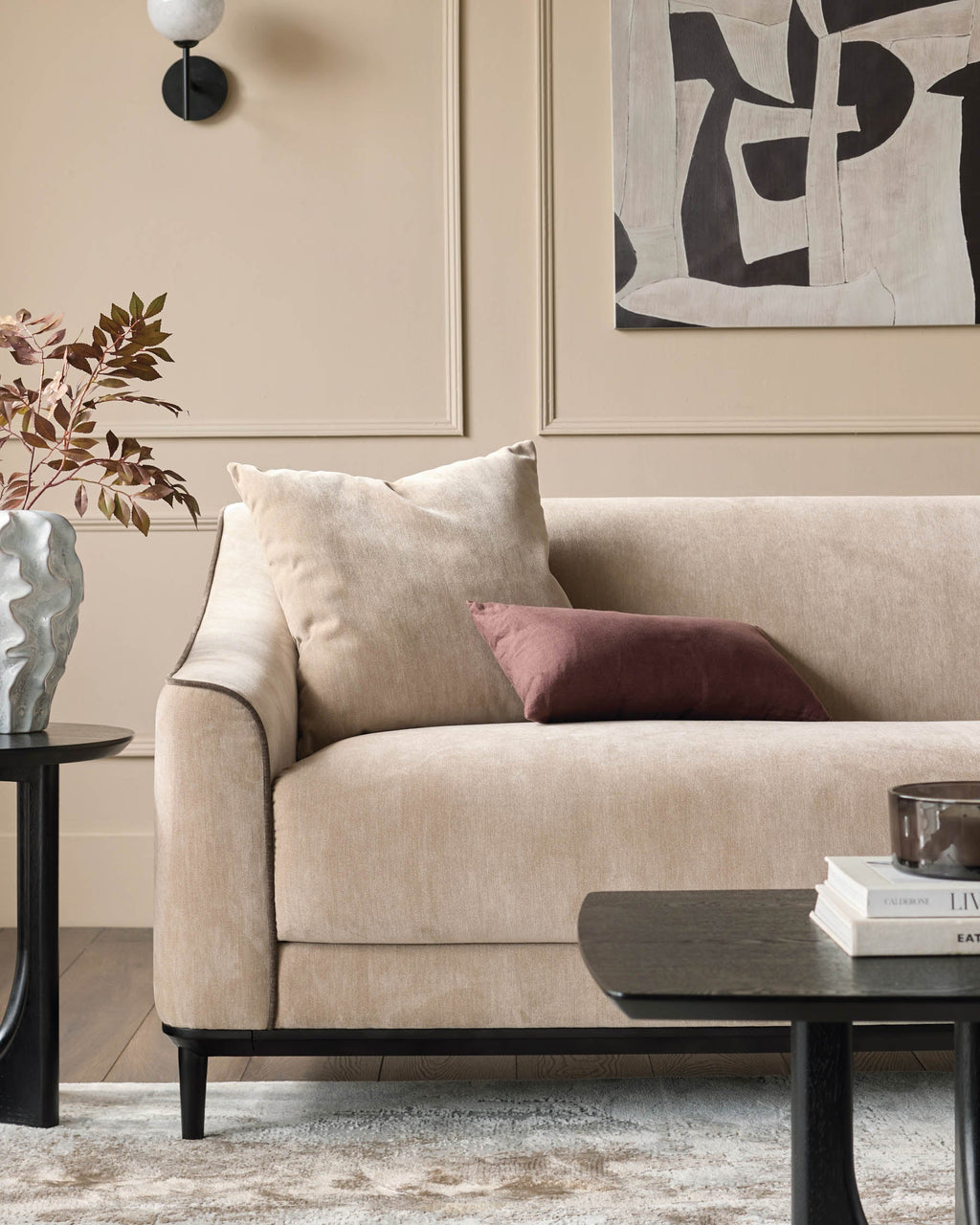 Canapé 3 places Julep en tissu champagne