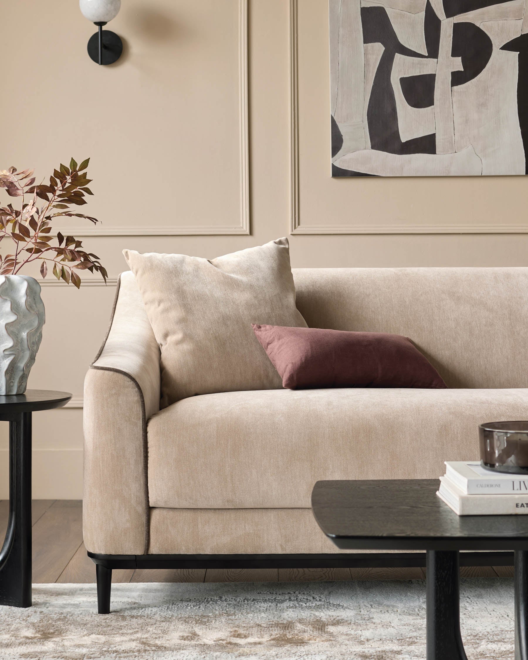 Canapé 3 places Julep en tissu champagne