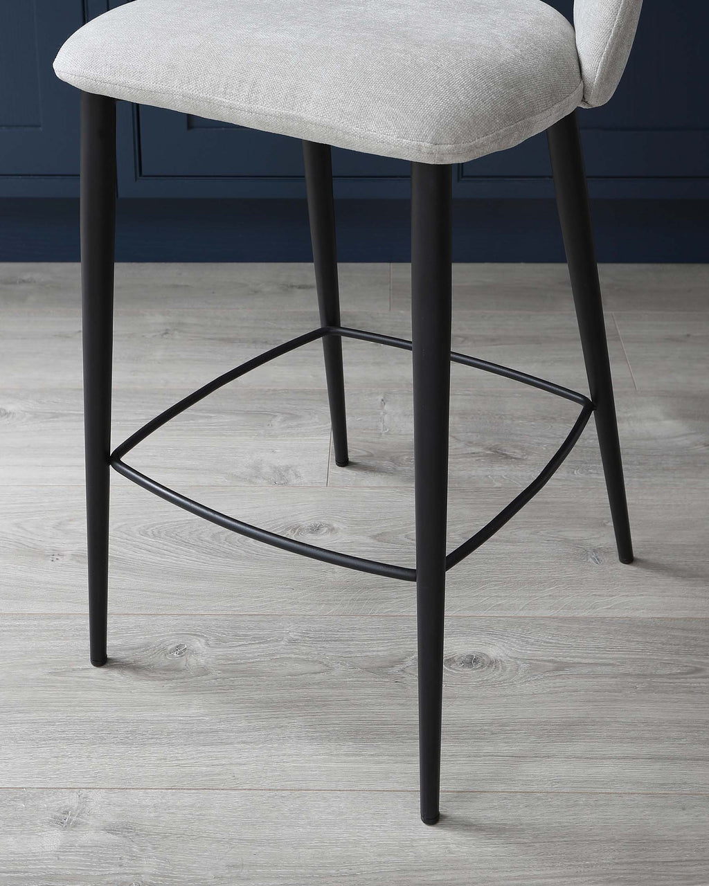 Tabouret de bar Lottie en tissu gris moyen