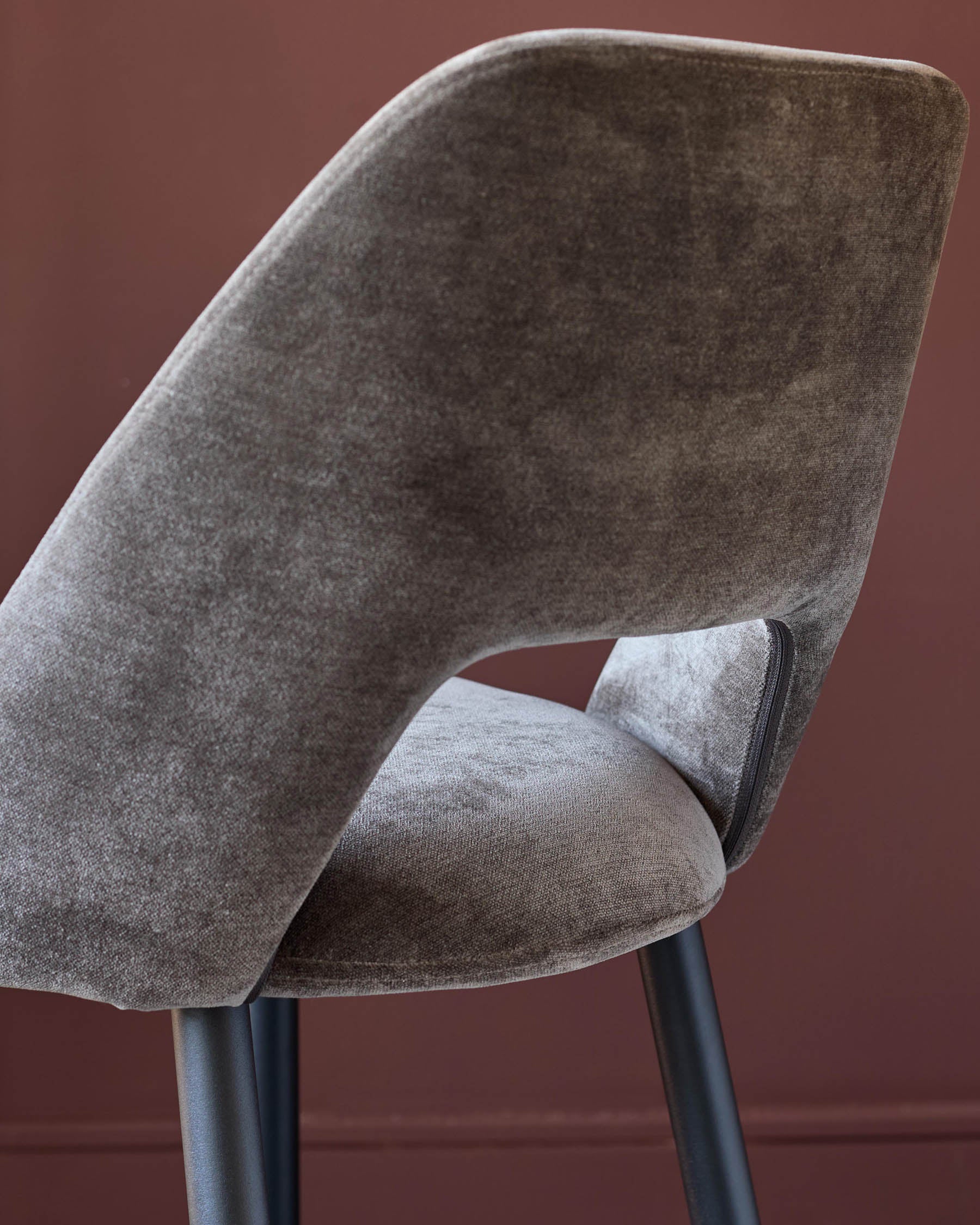 Tabouret de bar Lottie en tissu moka